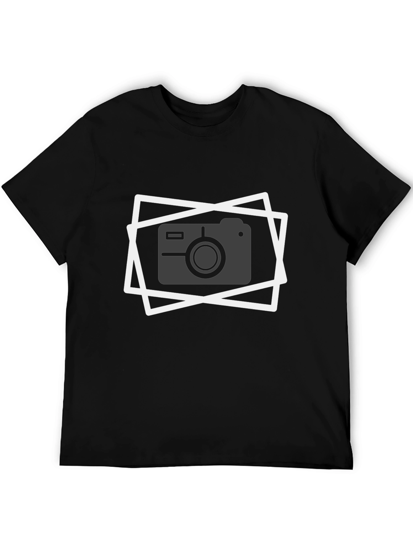 Camera Graphic Tee - Black Cotton T-Shirt