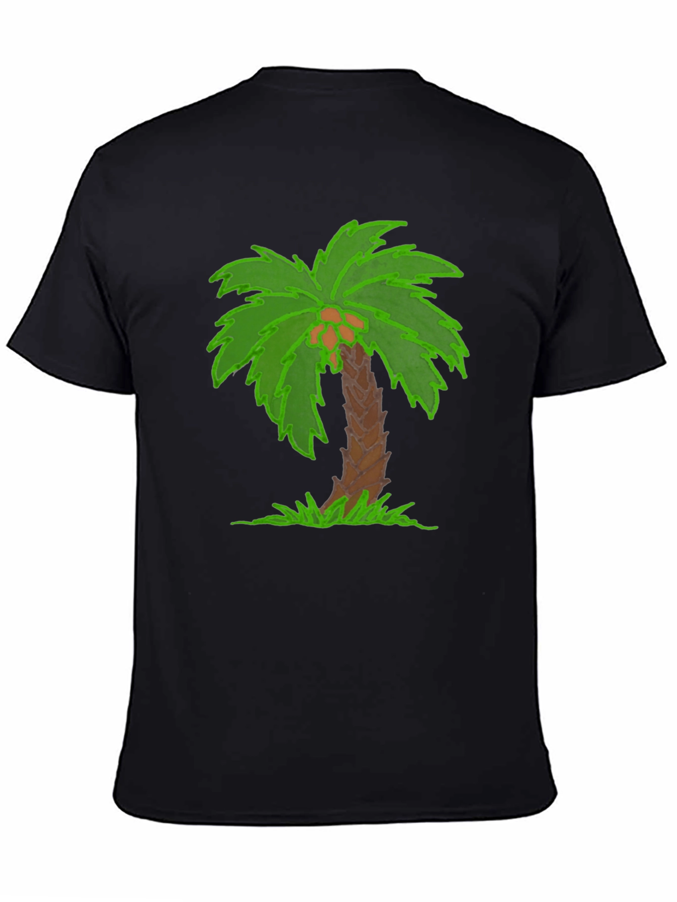 Tropical Palm Tree Graphic Tee - Black