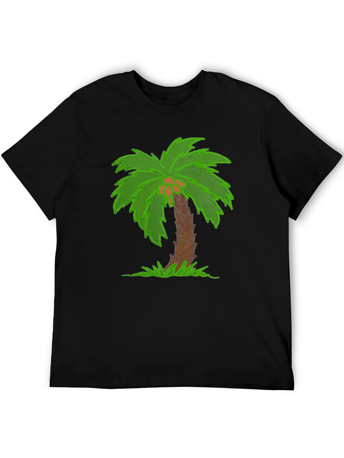 Tropical Palm Tree Graphic Tee - Black