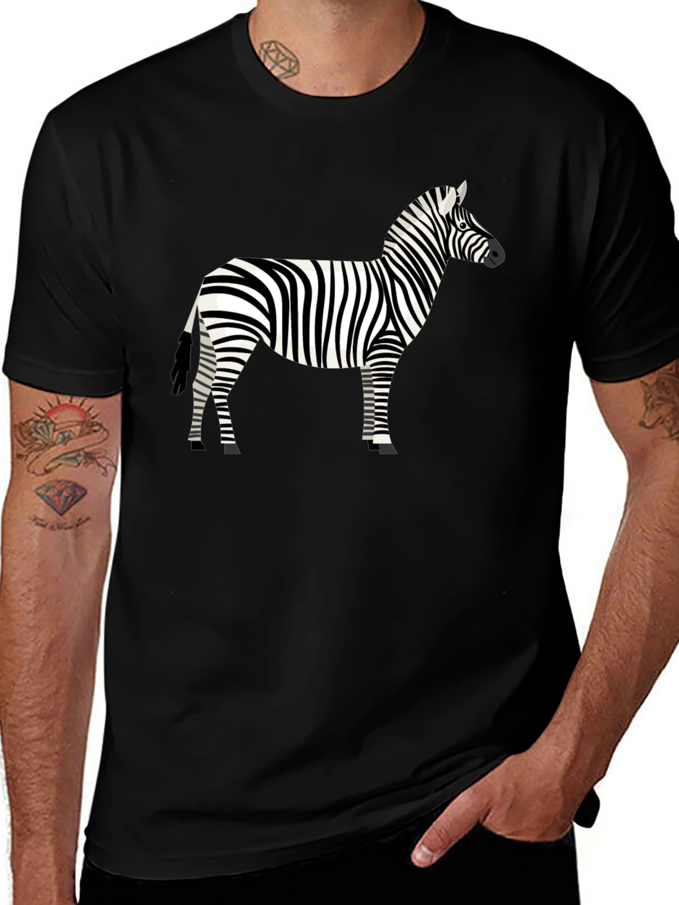 Zebra Graphic Black T-Shirt