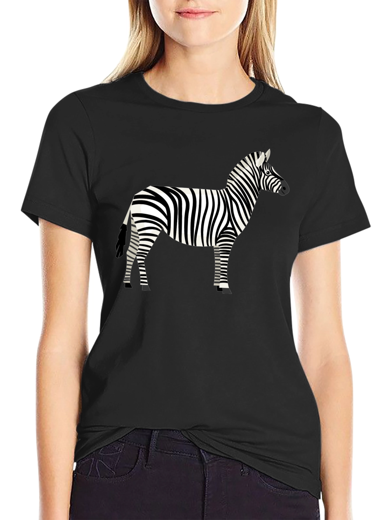 Zebra Graphic Black T-Shirt