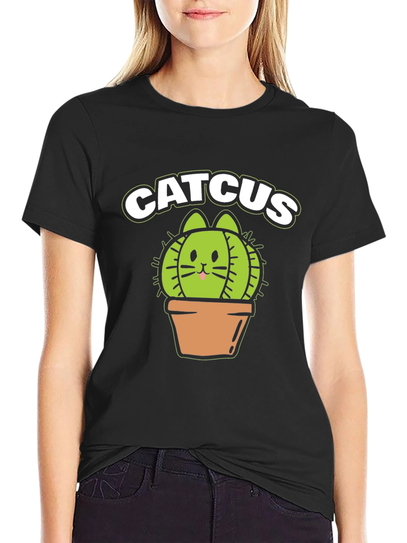 Catcus T-Shirt - Funny Cat Cactus Graphic Tee