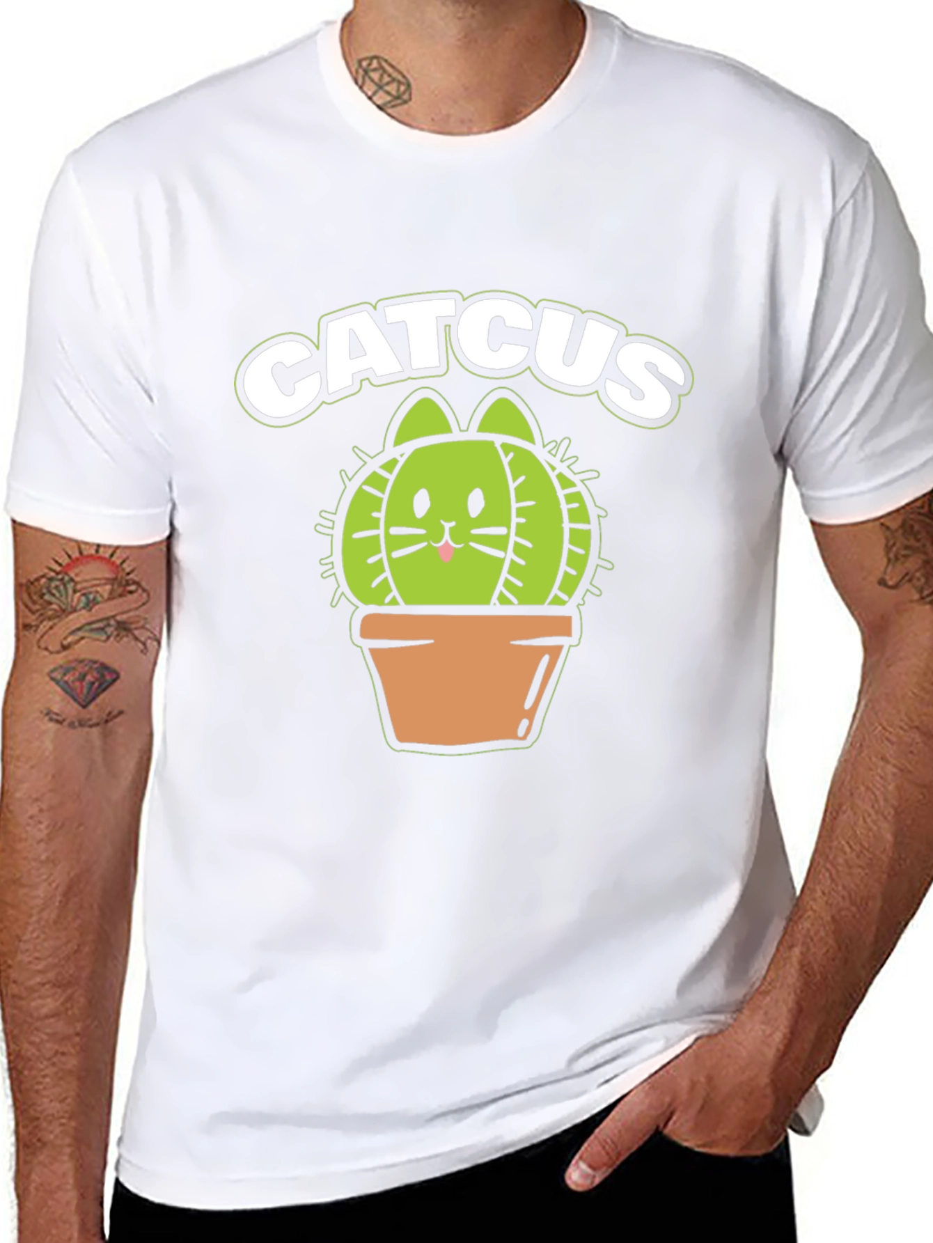 Catcus T-Shirt - Funny Cat Cactus Graphic Tee