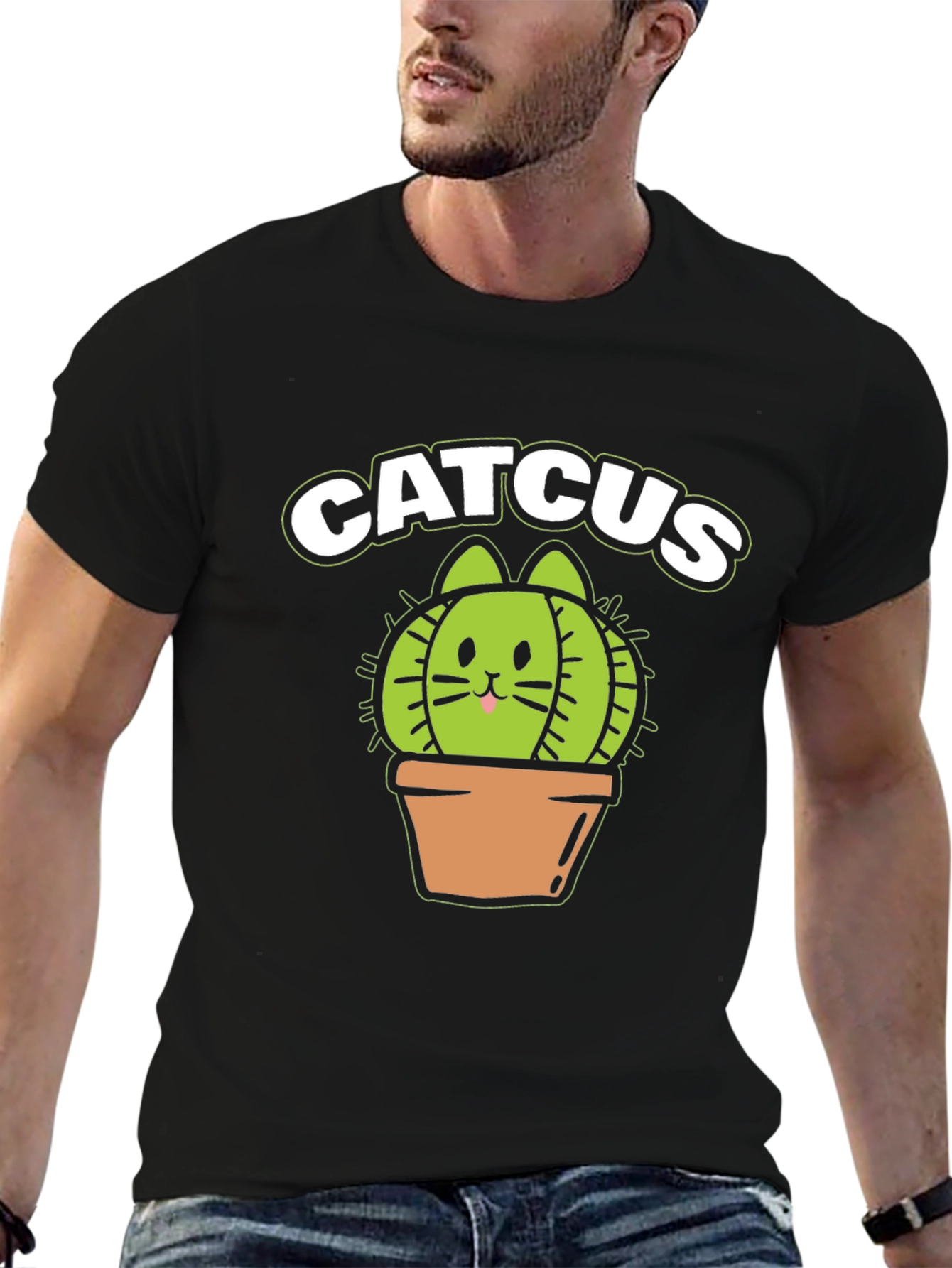 Catcus T-Shirt - Funny Cat Cactus Graphic Tee