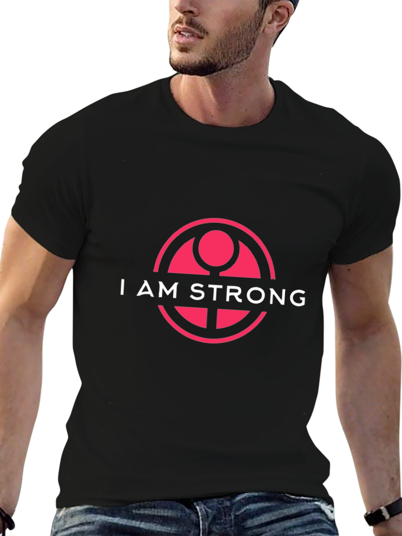 I AM STRONG Graphic Tee - Black Bold Design