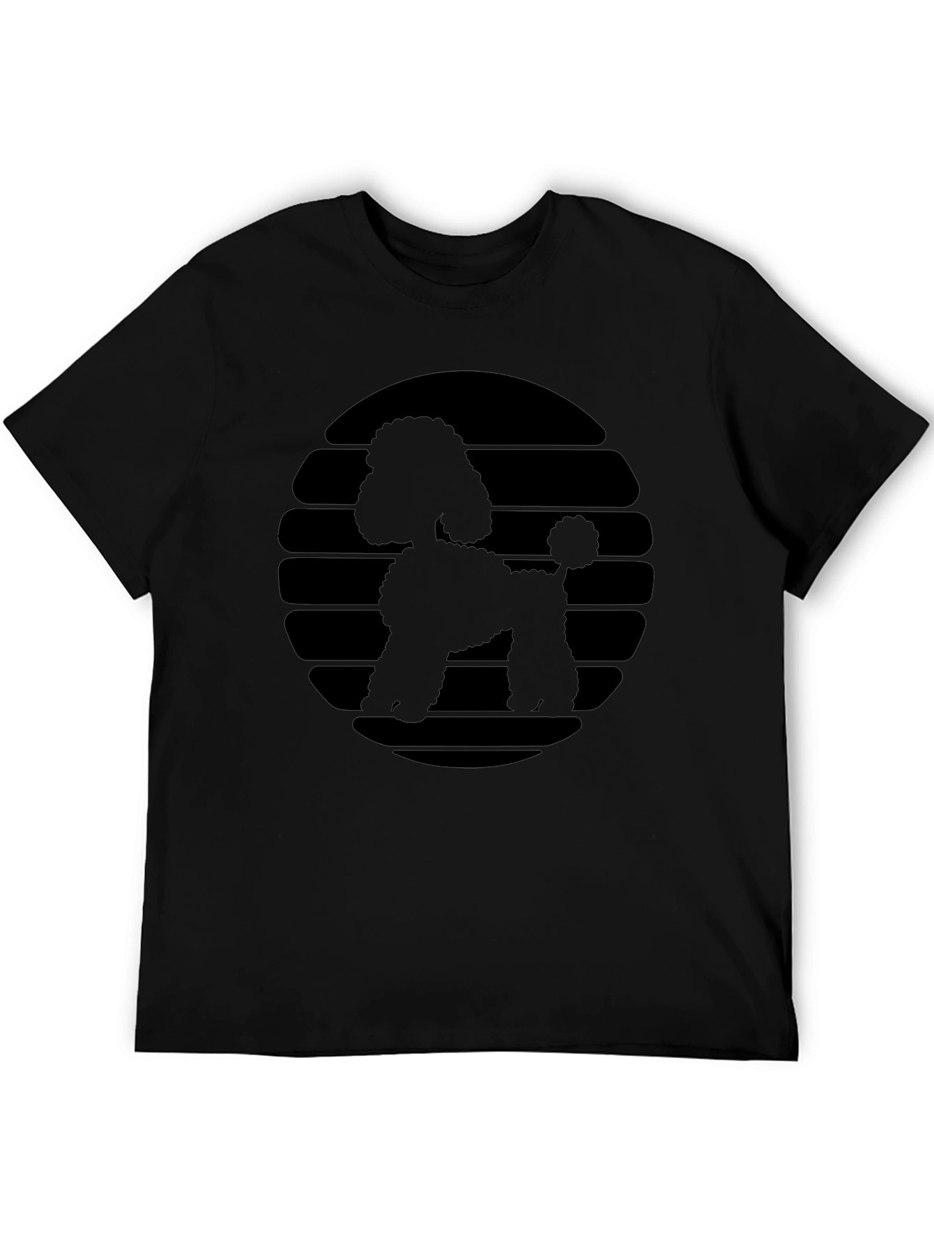 Poodle Silhouette Graphic Tee - Stylish Black Shirt