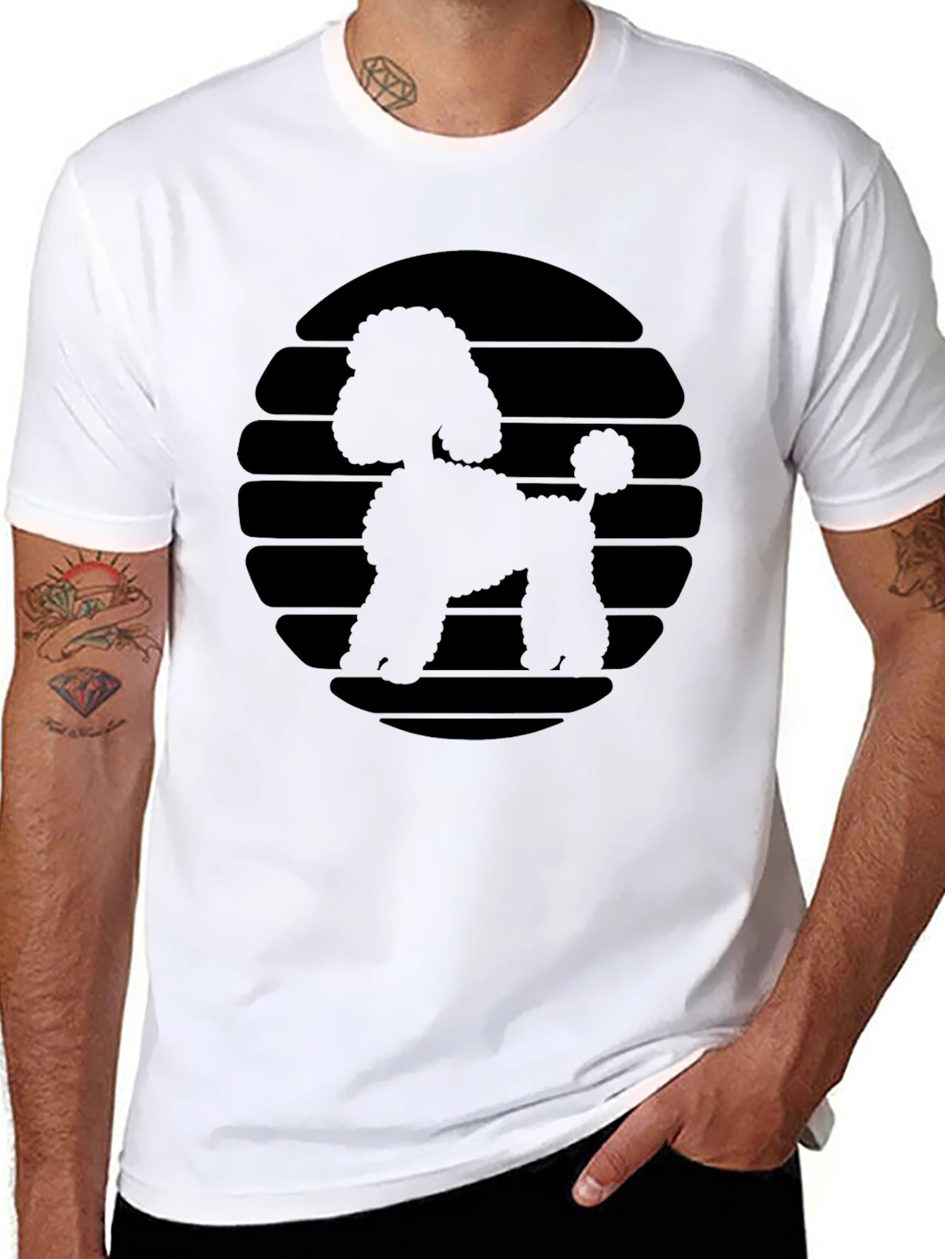 Poodle Silhouette Graphic Tee - Stylish Black Shirt