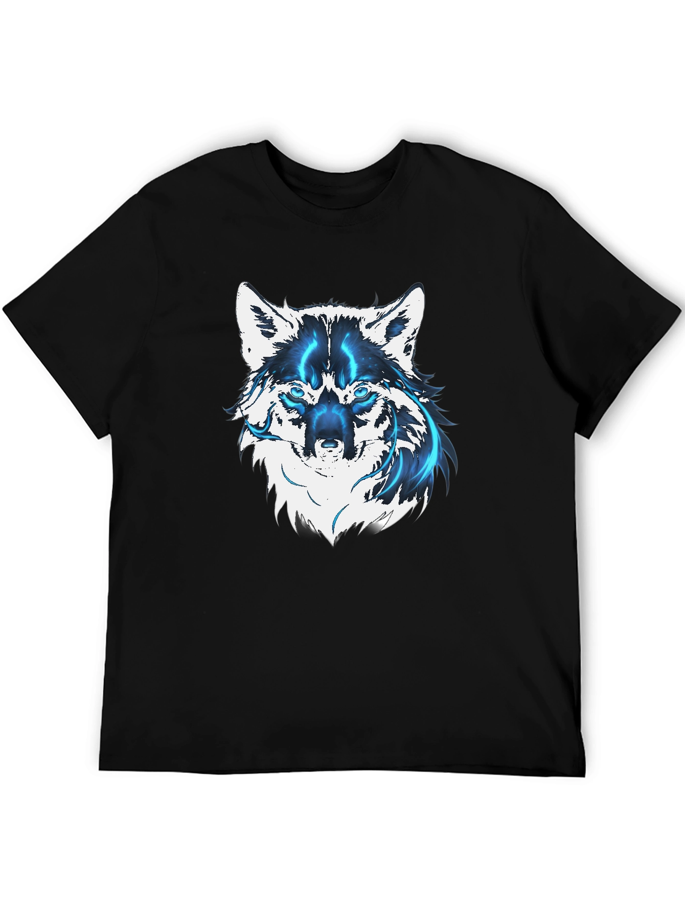 Mens Black Wolf Graphic T-Shirt