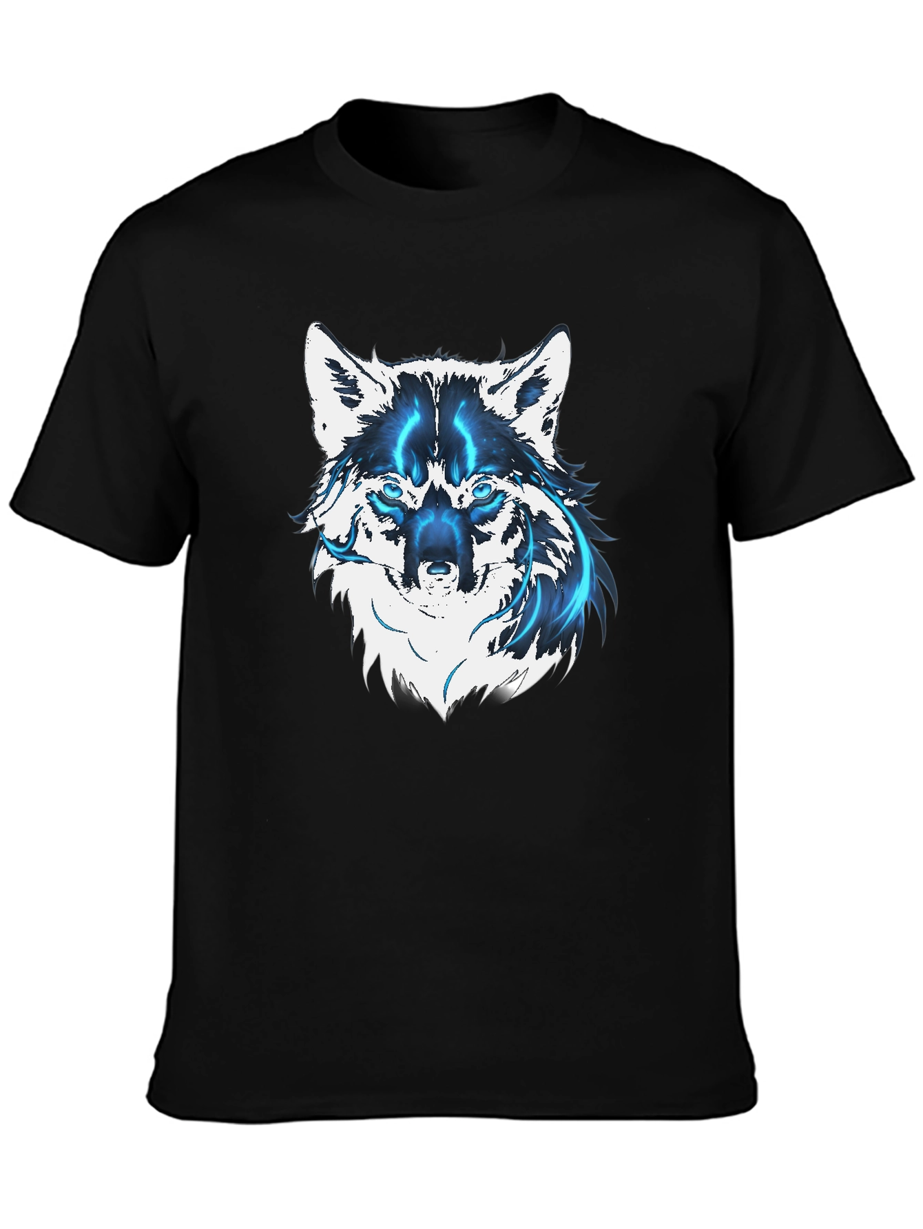 Mens Black Wolf Graphic T-Shirt