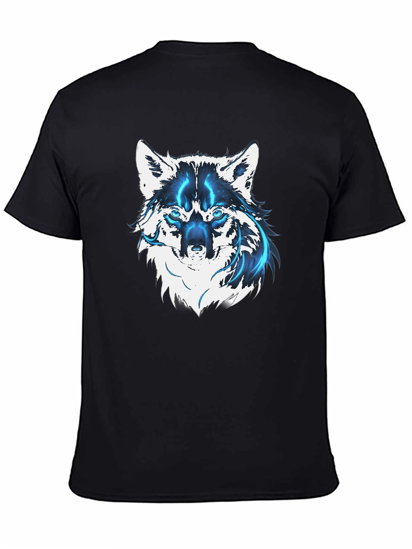 Mens Black Wolf Graphic T-Shirt