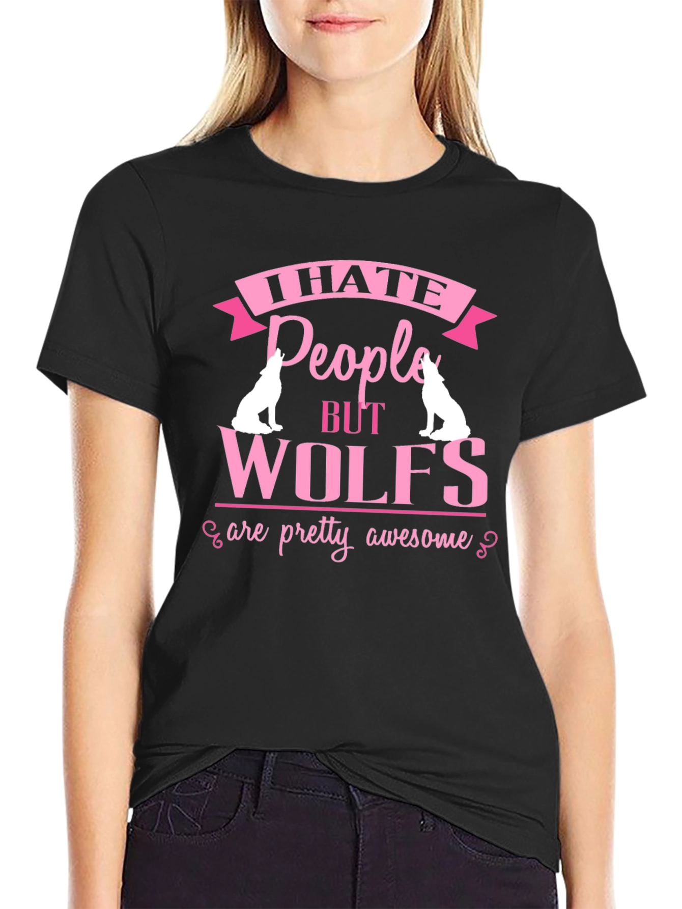 I Hate People But Wolves Awesome Graphic T-Shirt