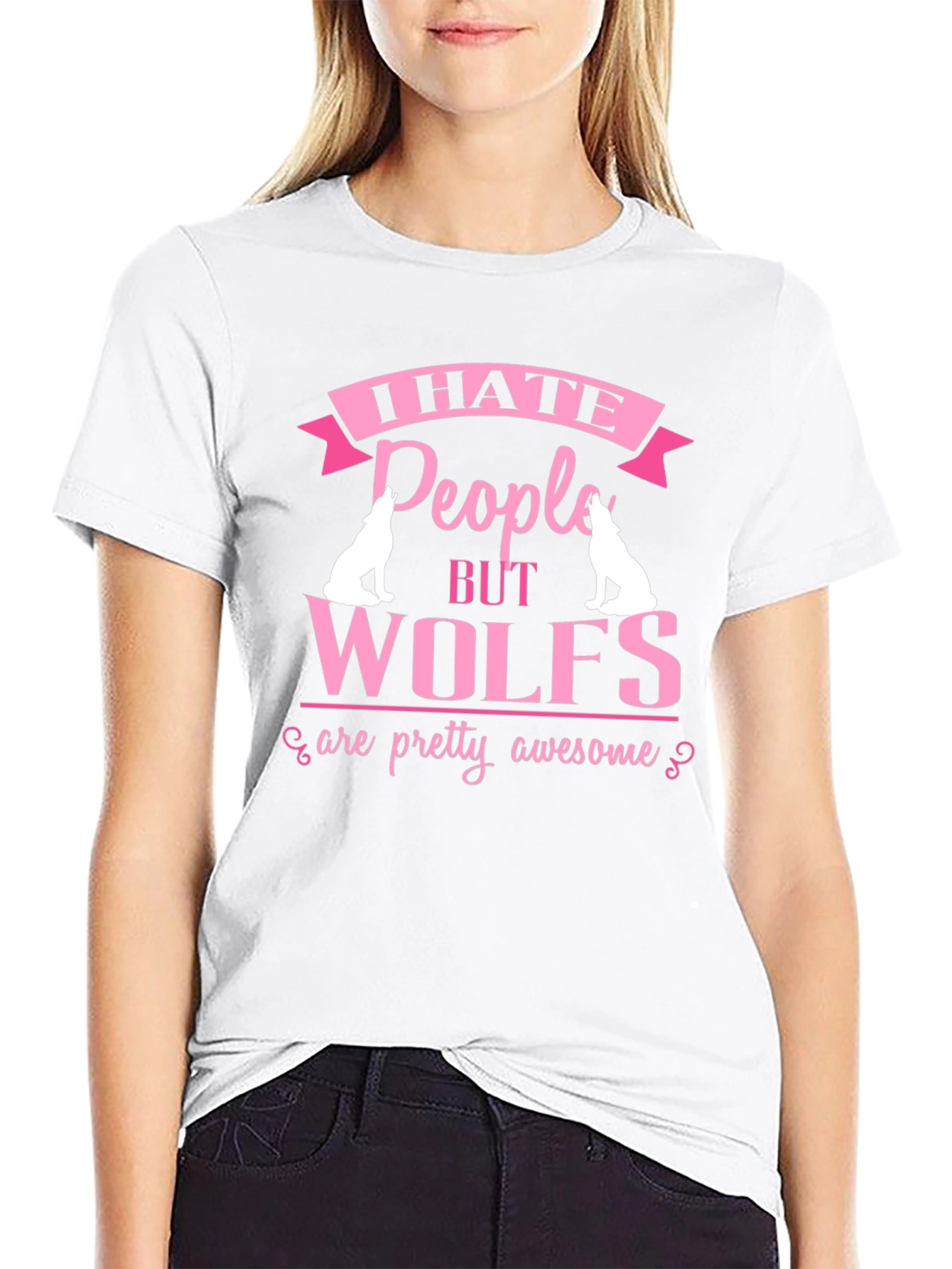 I Hate People But Wolves Awesome Graphic T-Shirt
