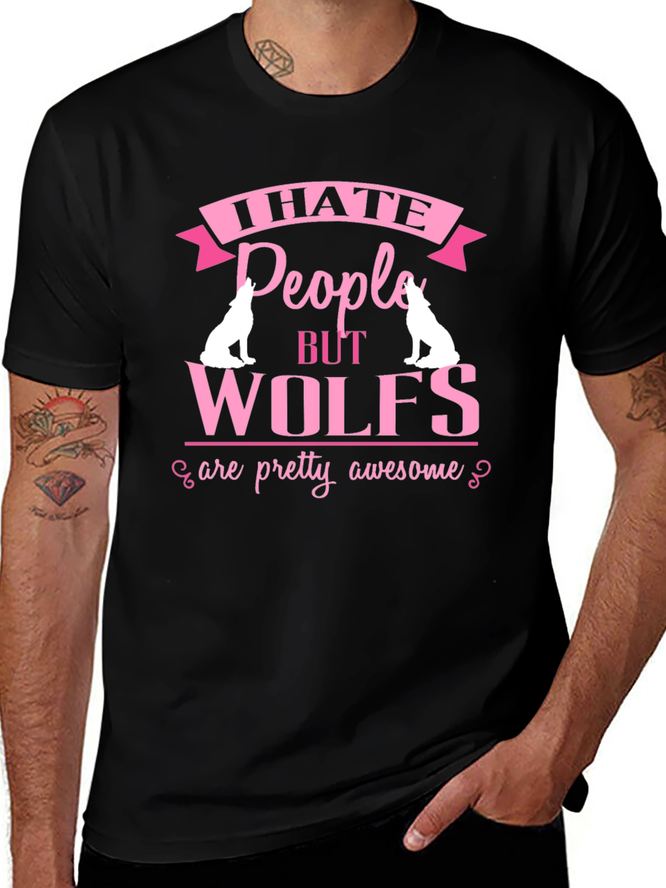 I Hate People But Wolves Awesome Graphic T-Shirt