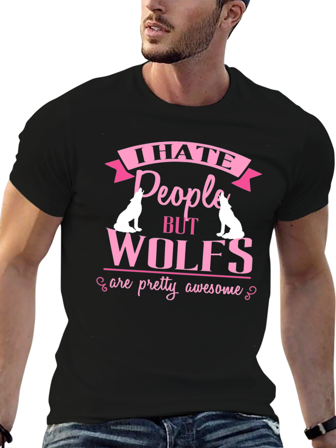 I Hate People But Wolves Awesome Graphic T-Shirt