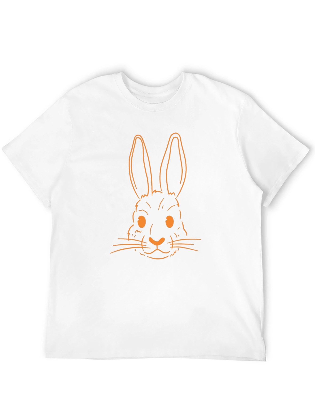 Orange Rabbit Graphic Black T-Shirt