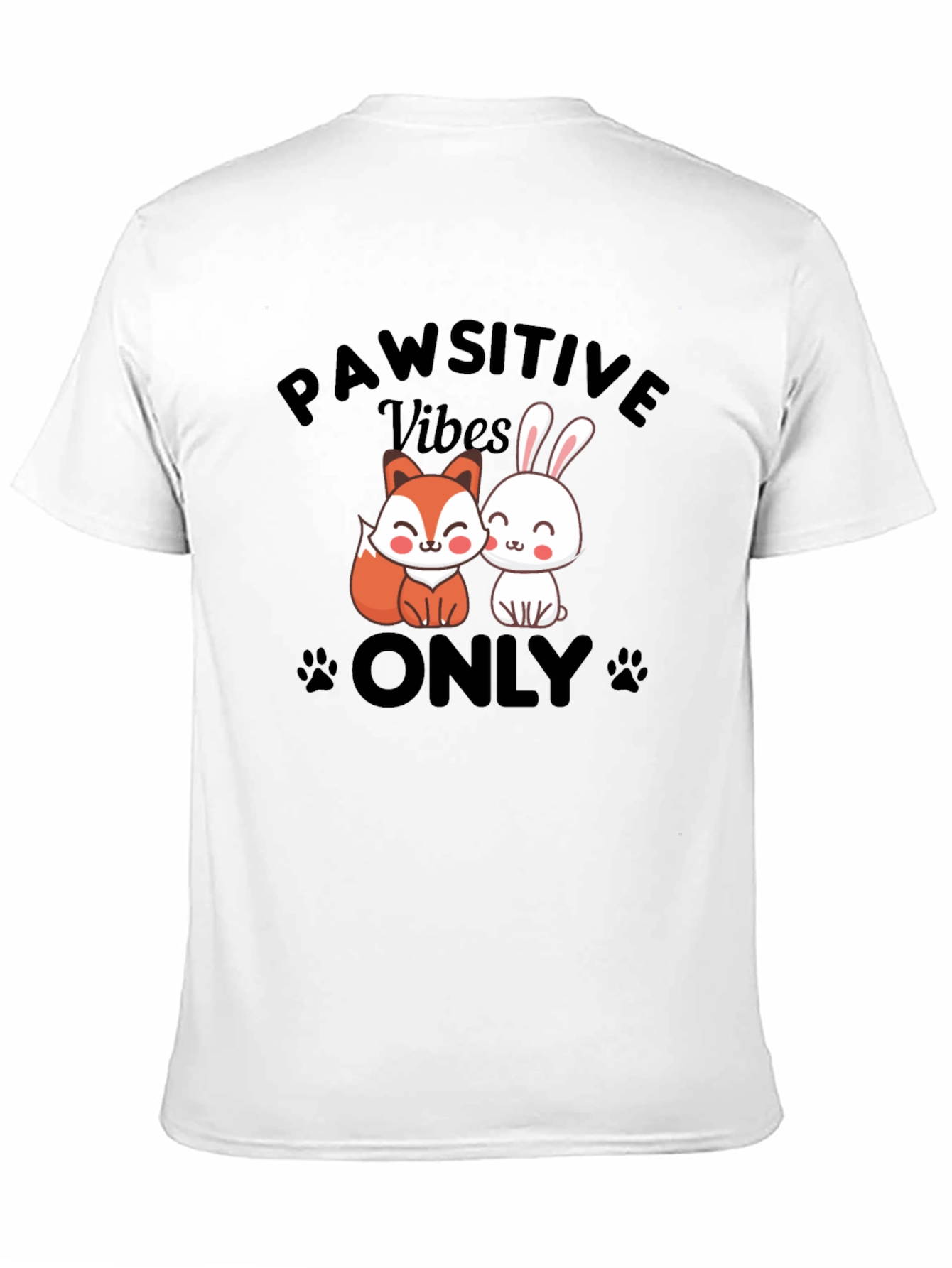 Pawsitive Vibes Only T-Shirt - Cute Animal Design