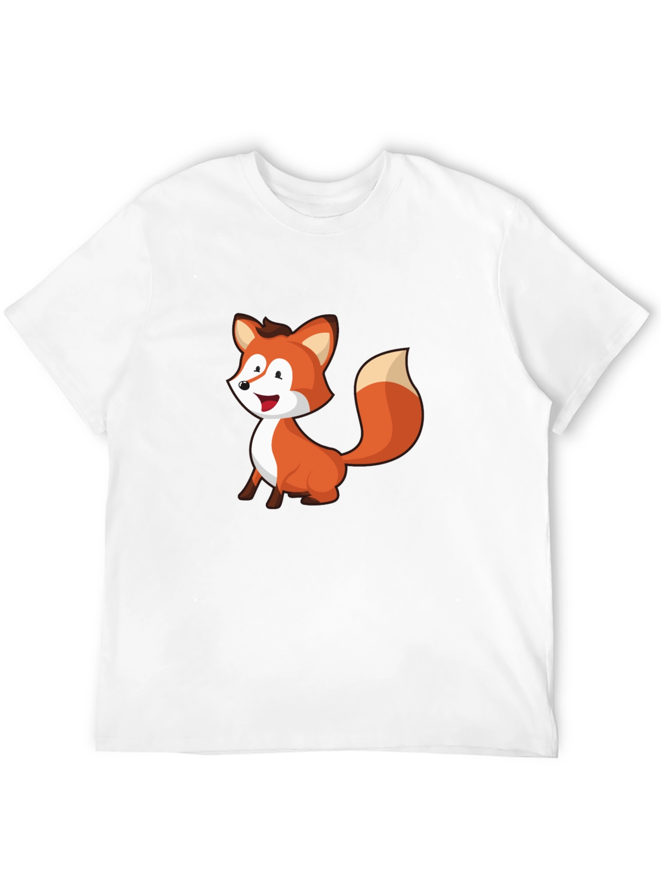 Cute Fox Graphic Black T-Shirt
