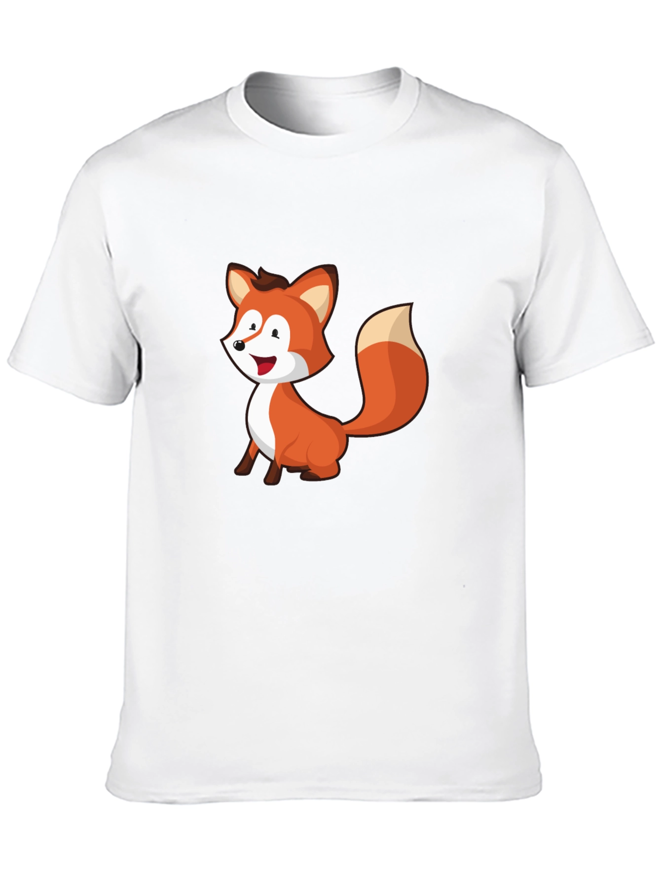 Cute Fox Graphic Black T-Shirt