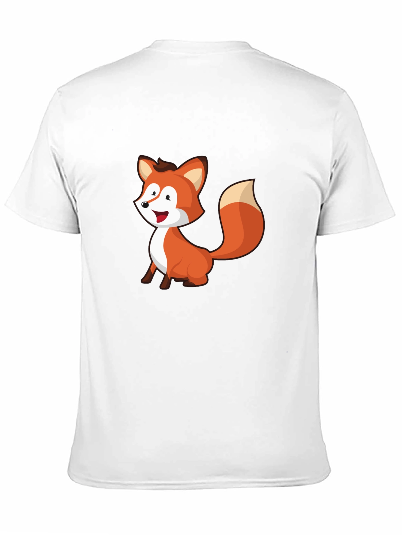 Cute Fox Graphic Black T-Shirt