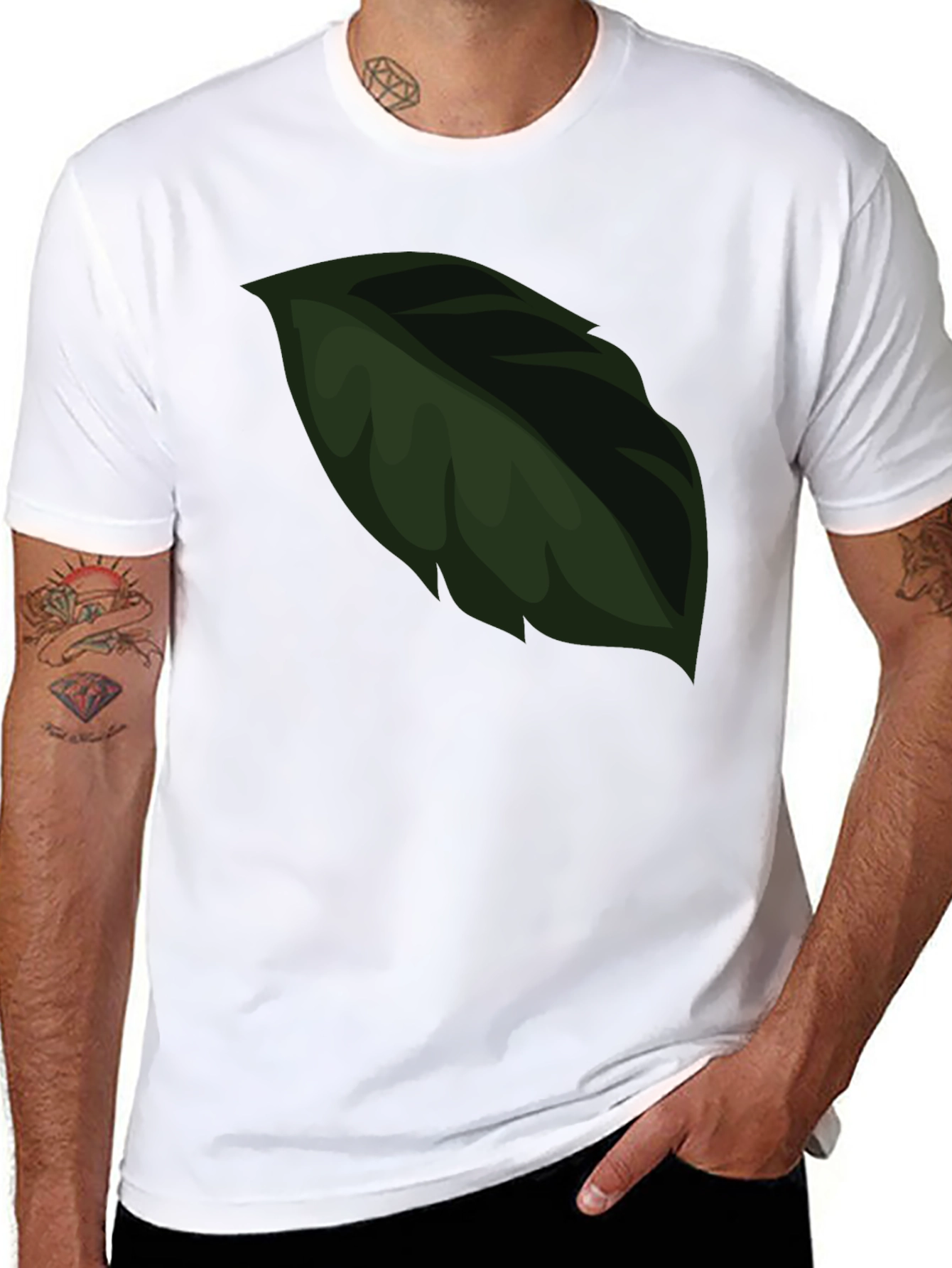 Leaf Graphic Black T-Shirt