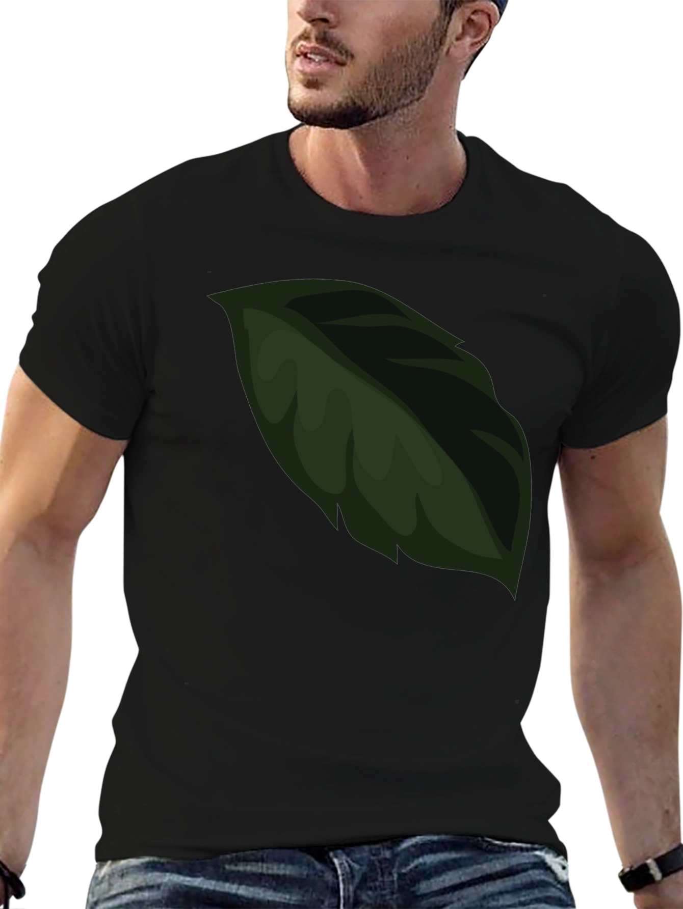 Leaf Graphic Black T-Shirt