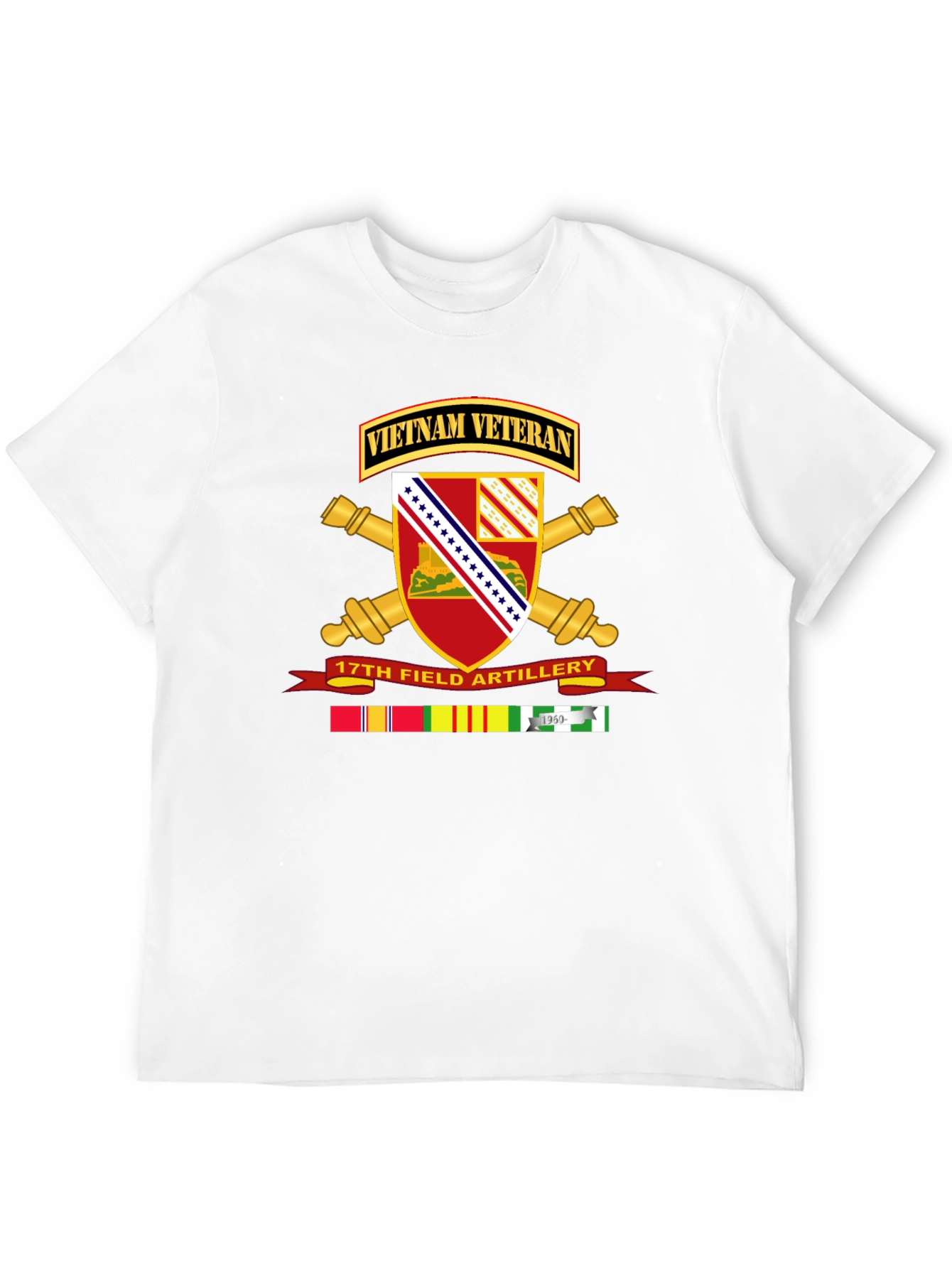 Vietnam Veteran 17th Field Artillery Black T-Shirt