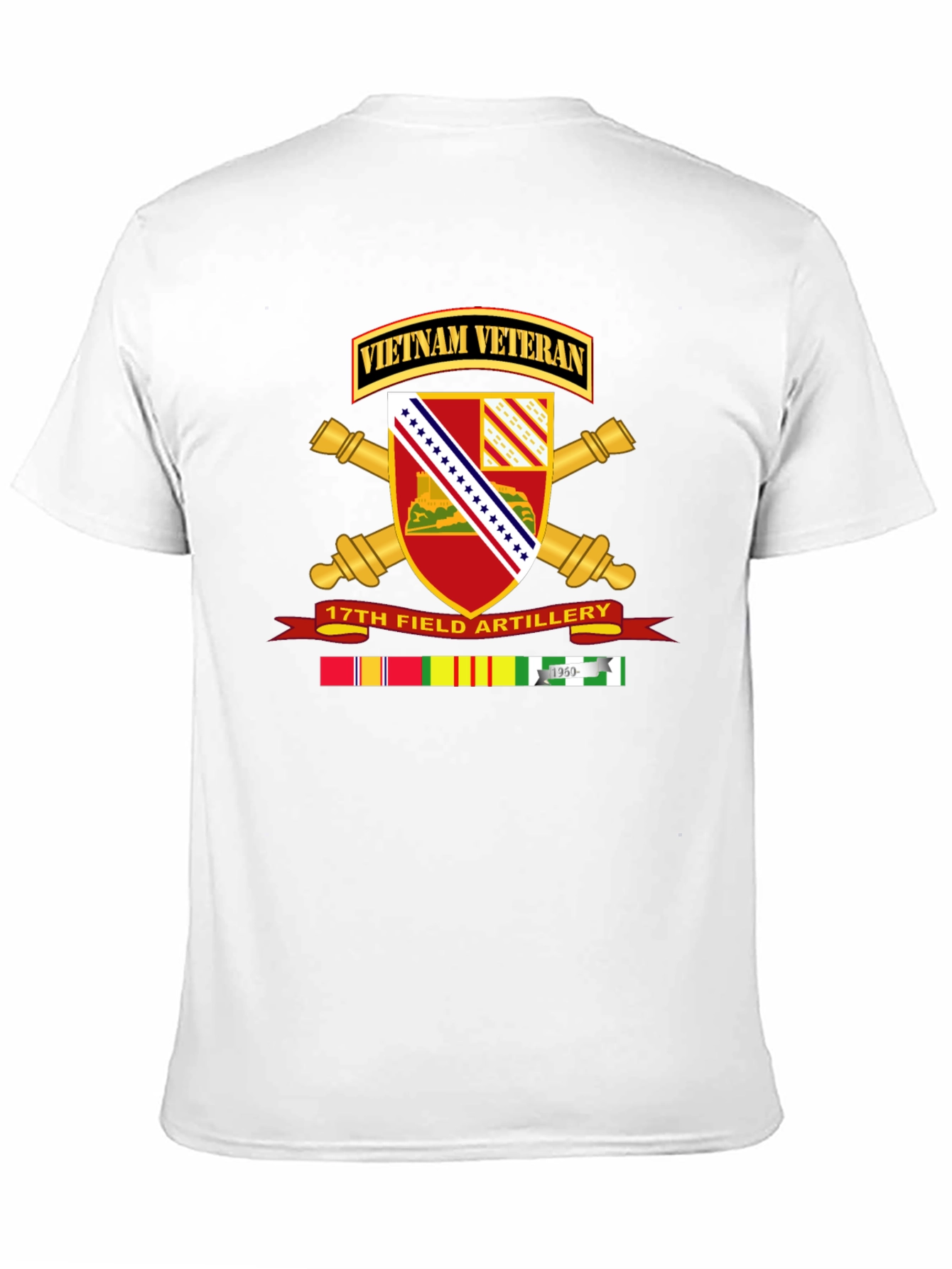 Vietnam Veteran 17th Field Artillery Black T-Shirt