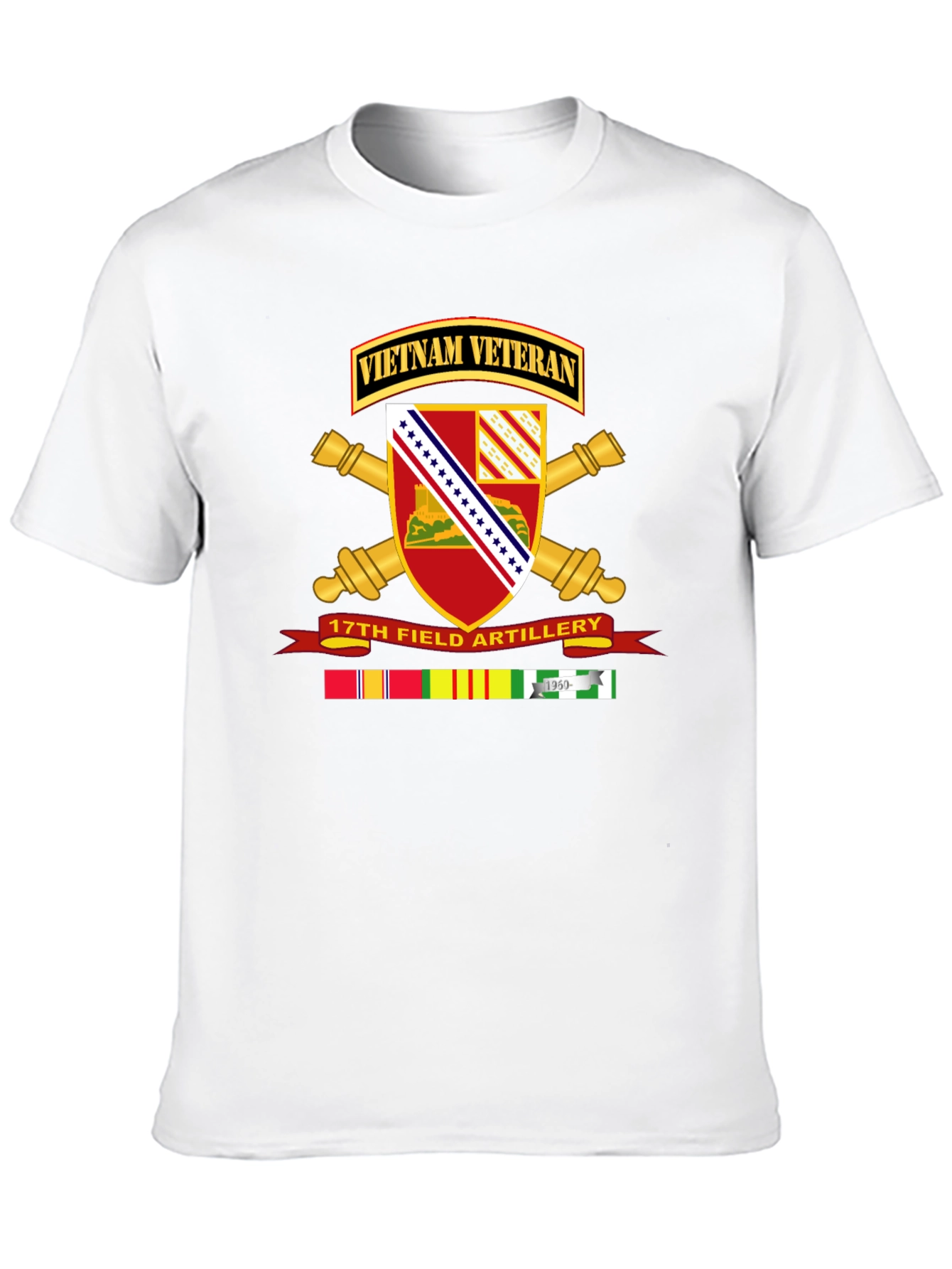 Vietnam Veteran 17th Field Artillery Black T-Shirt