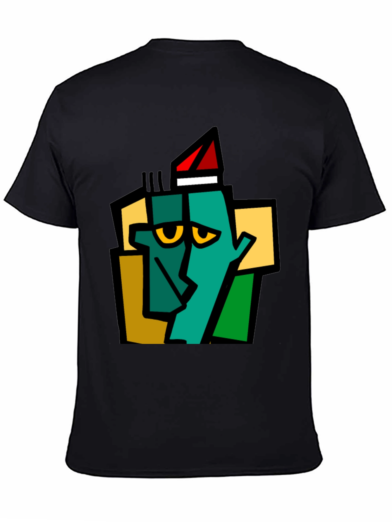 Abstract Geometric Face Graphic T-Shirt