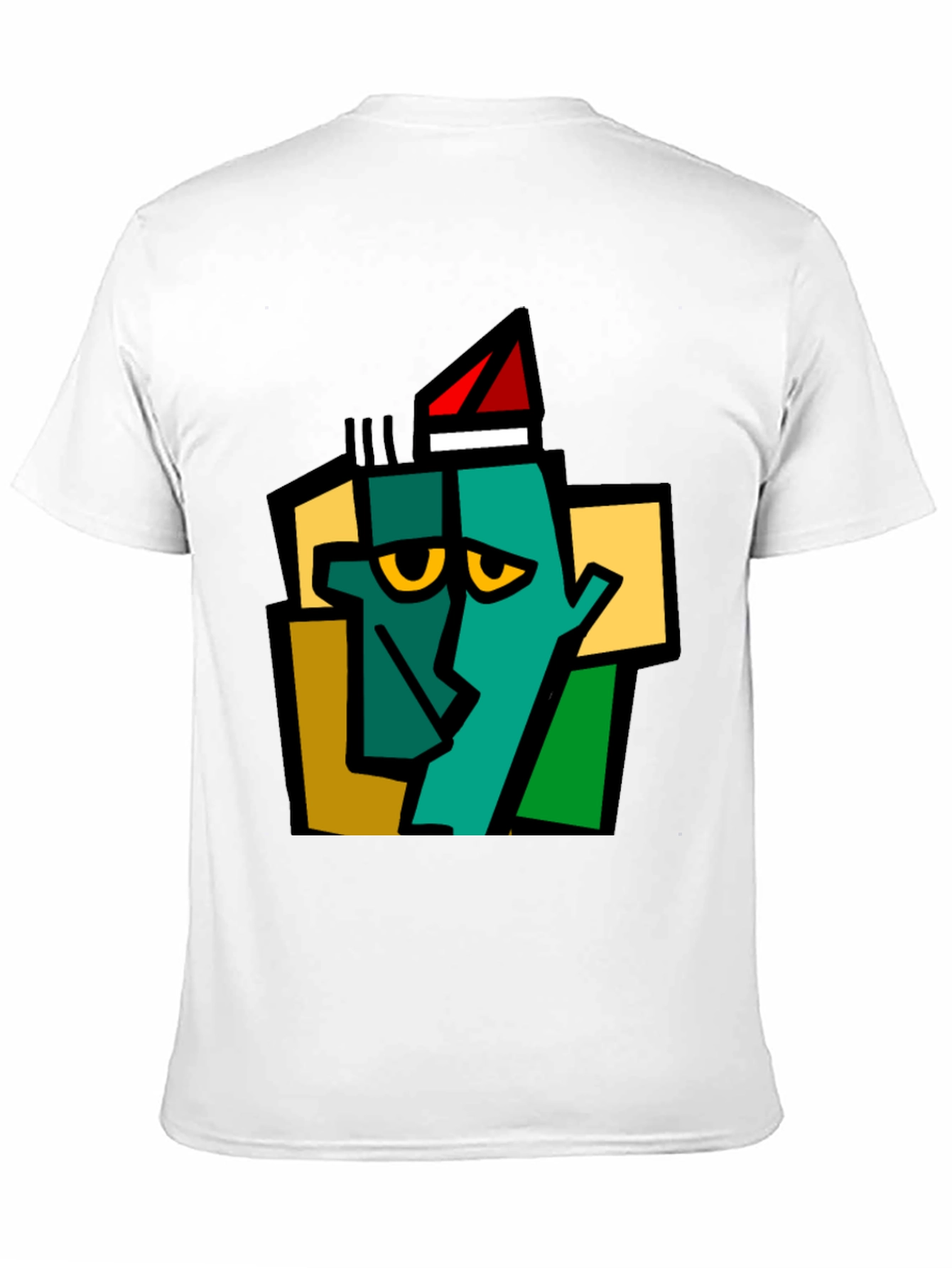 Abstract Geometric Face Graphic T-Shirt