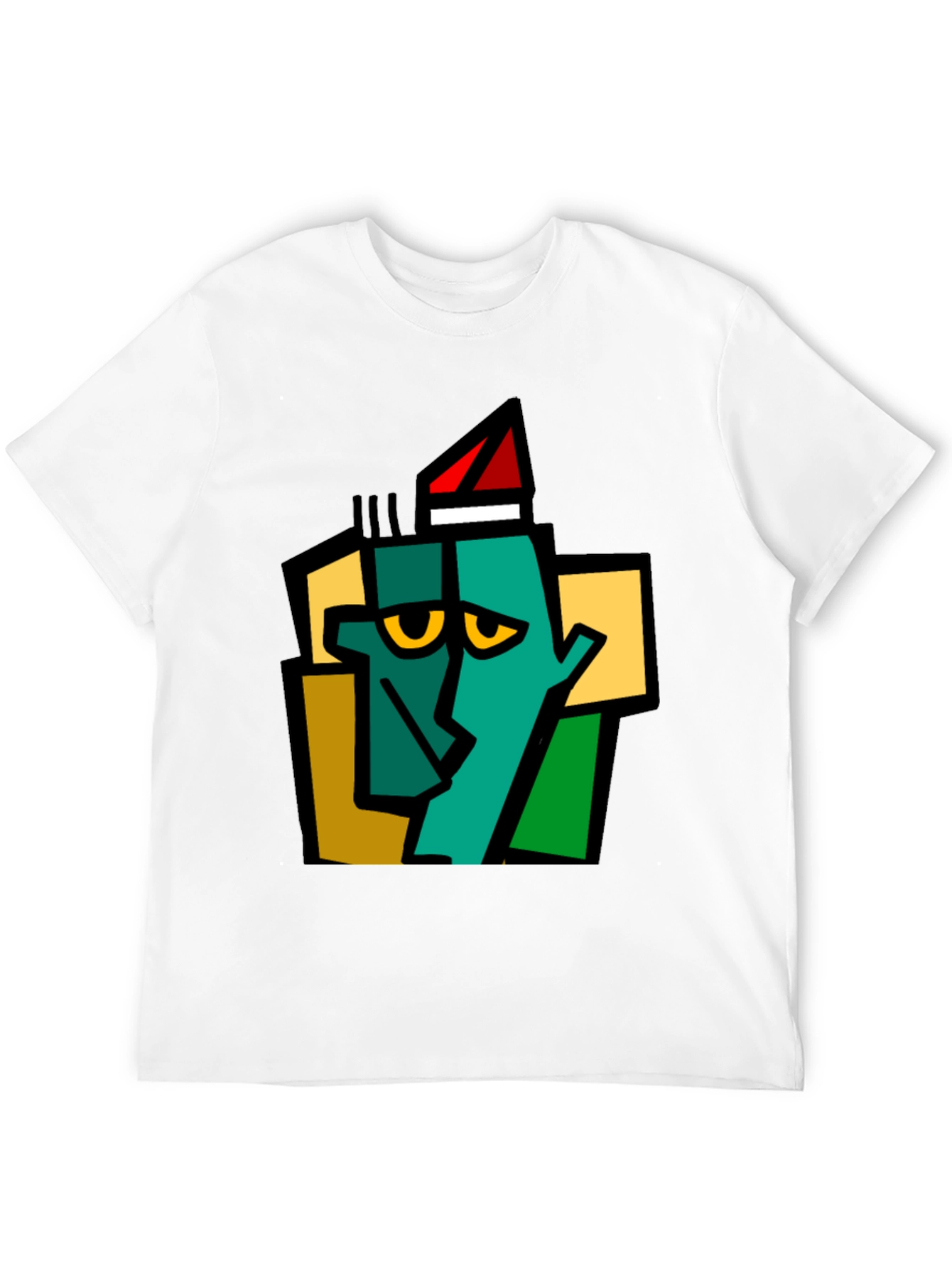 Abstract Geometric Face Graphic T-Shirt