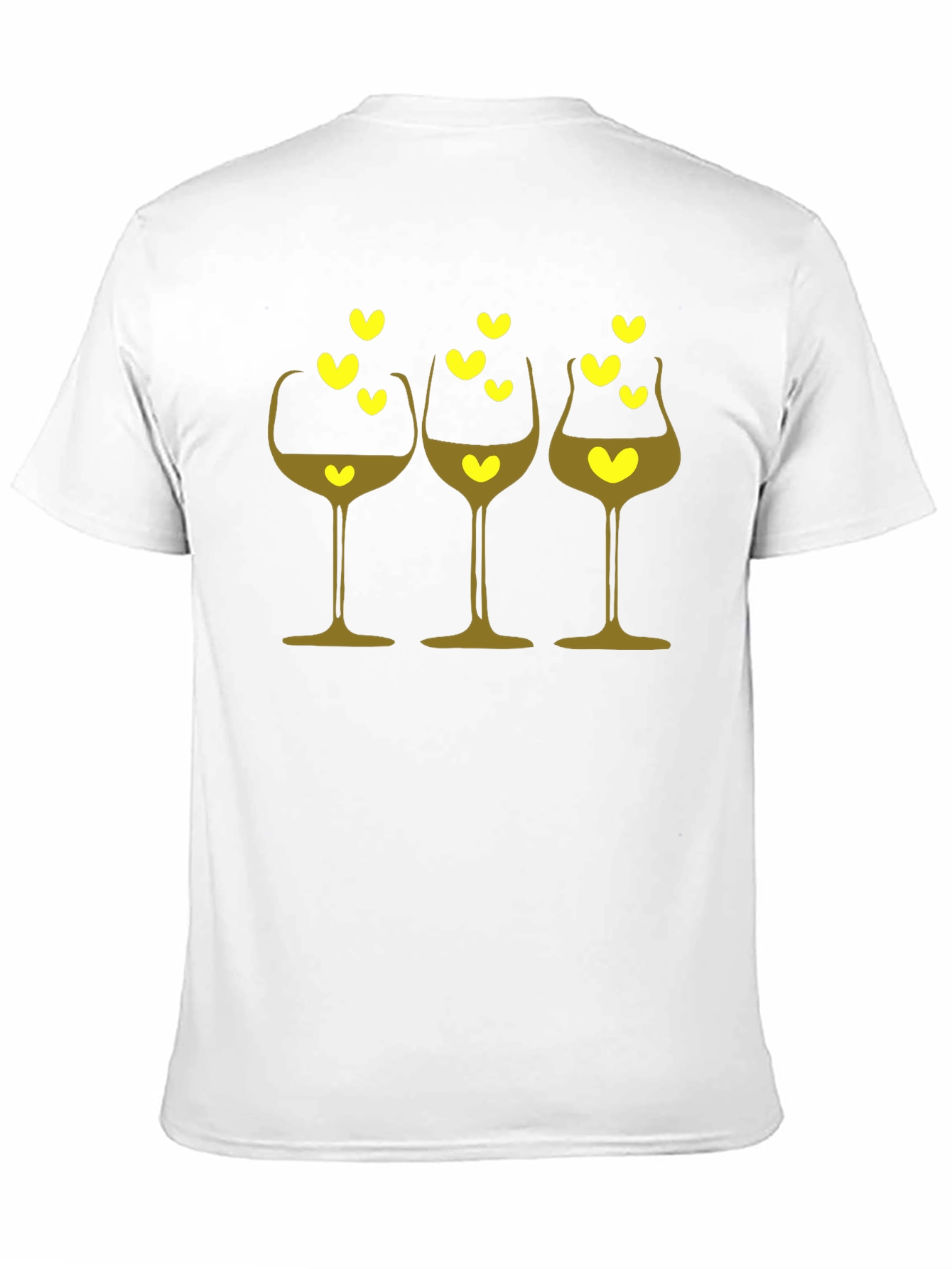 Wine Glasses with Hearts Black T-Shirt