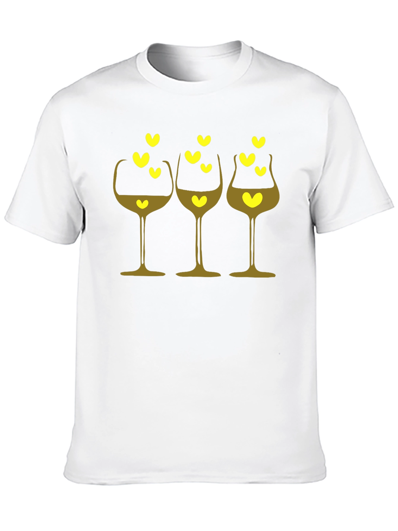 Wine Glasses with Hearts Black T-Shirt