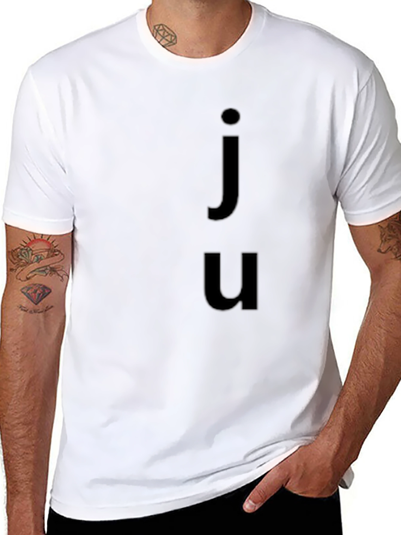 Juu Black Graphic Tee - Modern Casual Style