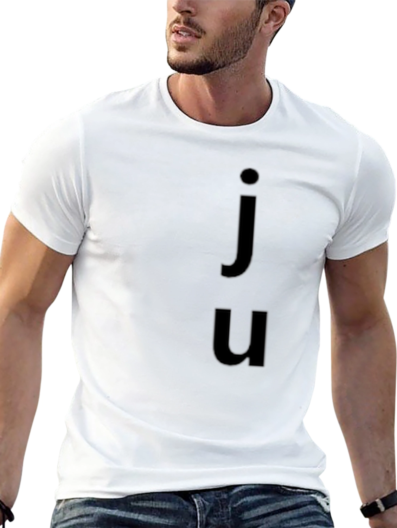 Juu Black Graphic Tee - Modern Casual Style