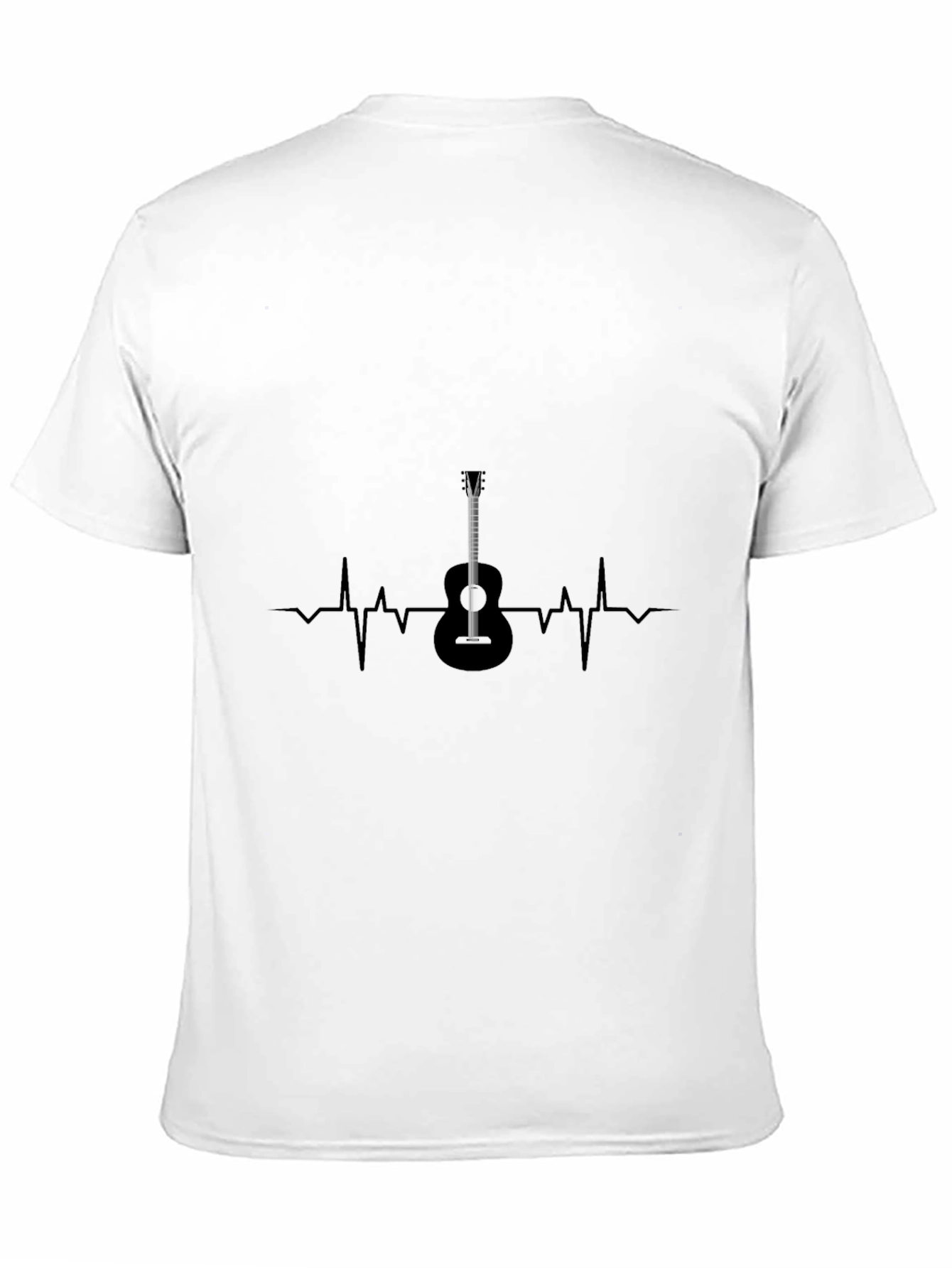 Guitar Heartbeat Black T-Shirt - Music Lover Tee