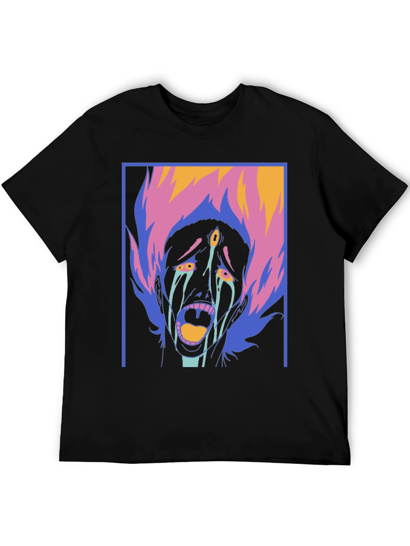 Graphic Print Tee - Screaming Face Design