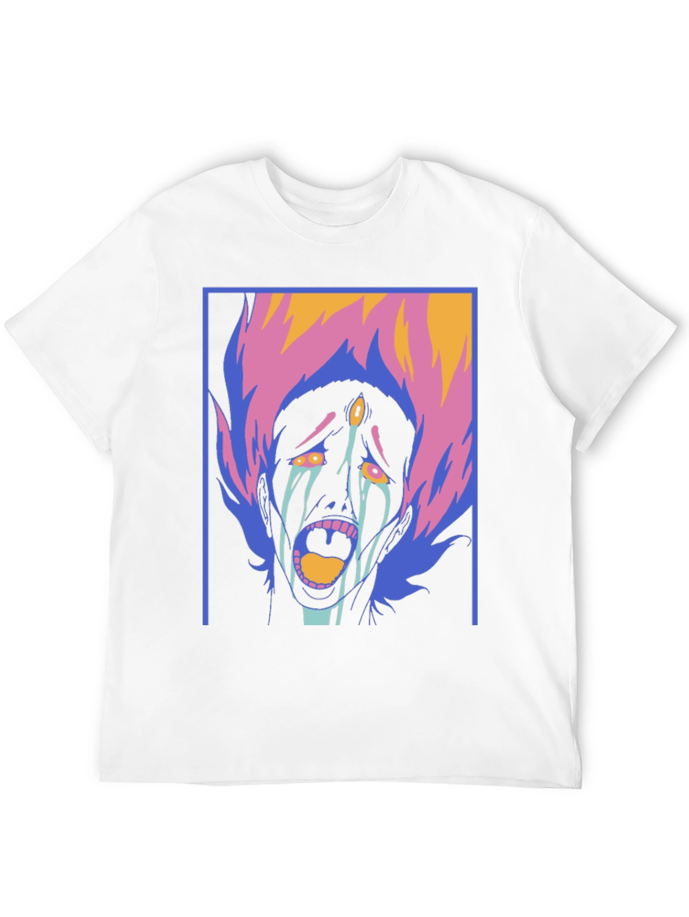 Graphic Print Tee - Screaming Face Design