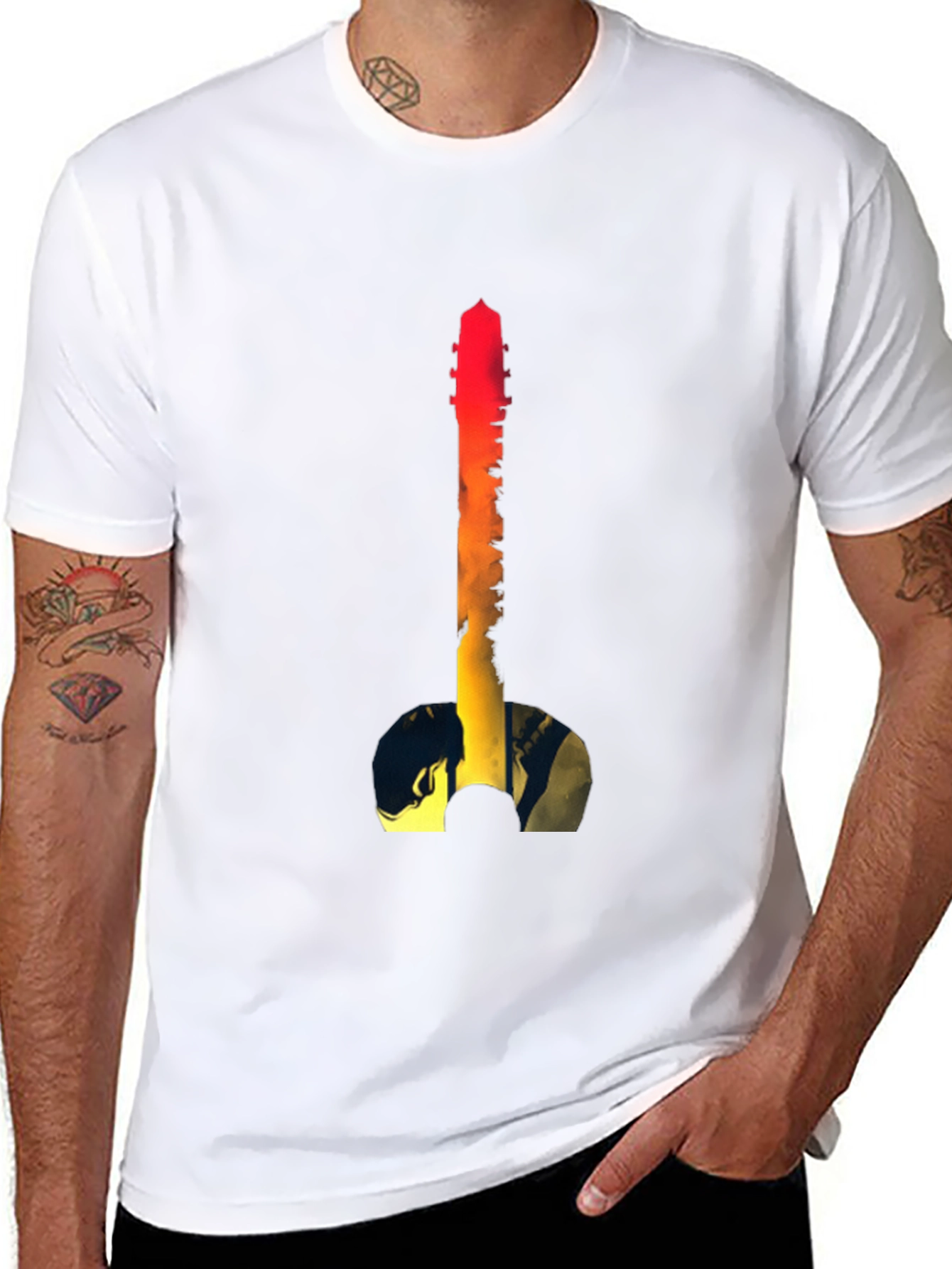 Guitar Sunset Graphic Tee - Black