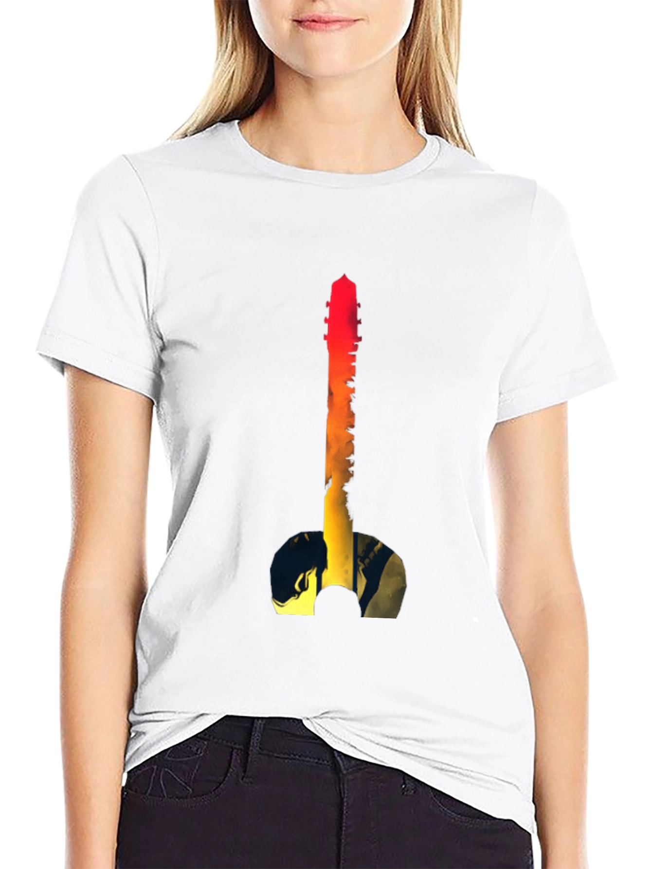 Guitar Sunset Graphic Tee - Black