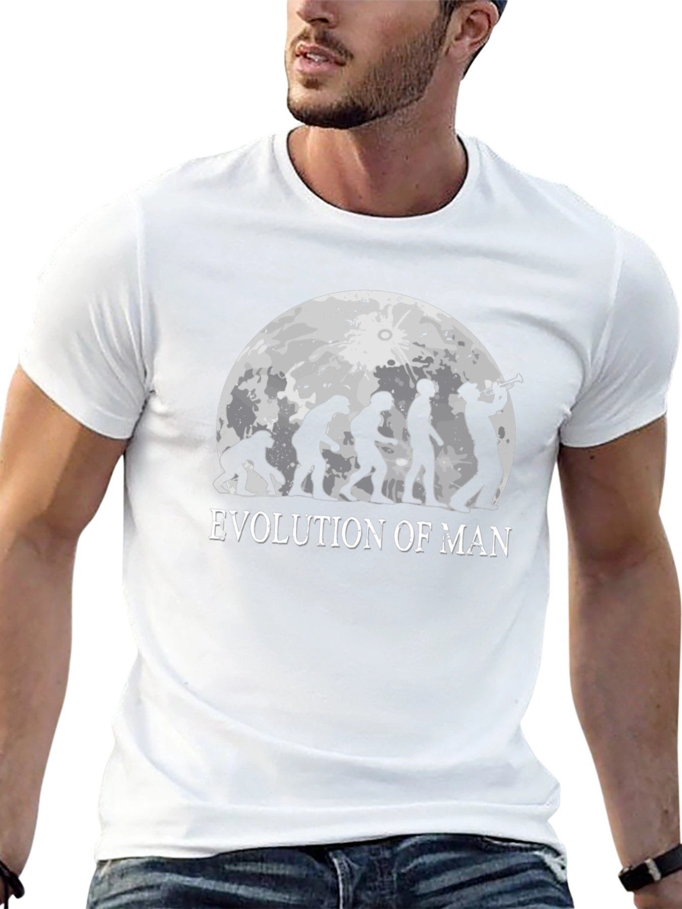 Evolution of Man T-Shirt: Humorous Musical Design