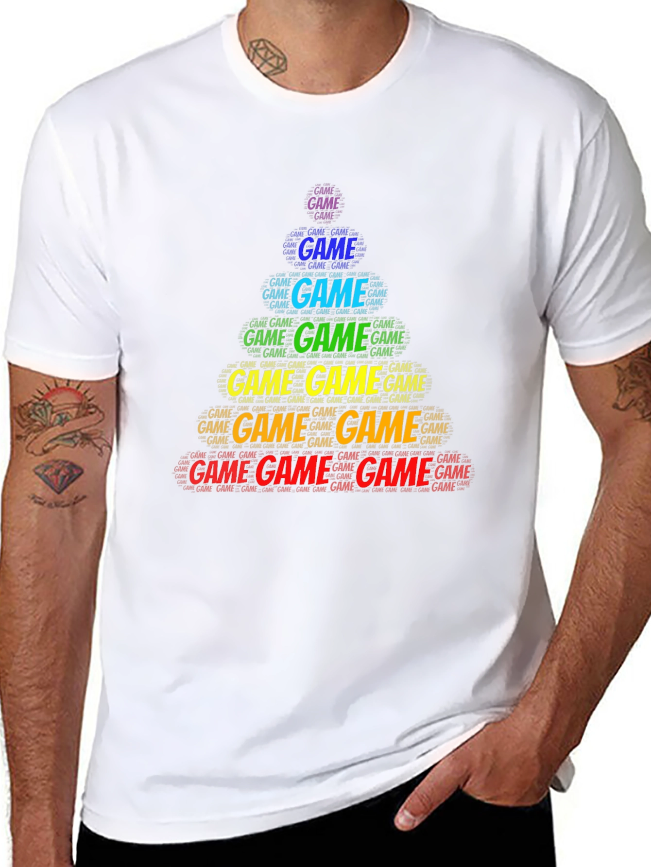 Game Word Art Black T-Shirt