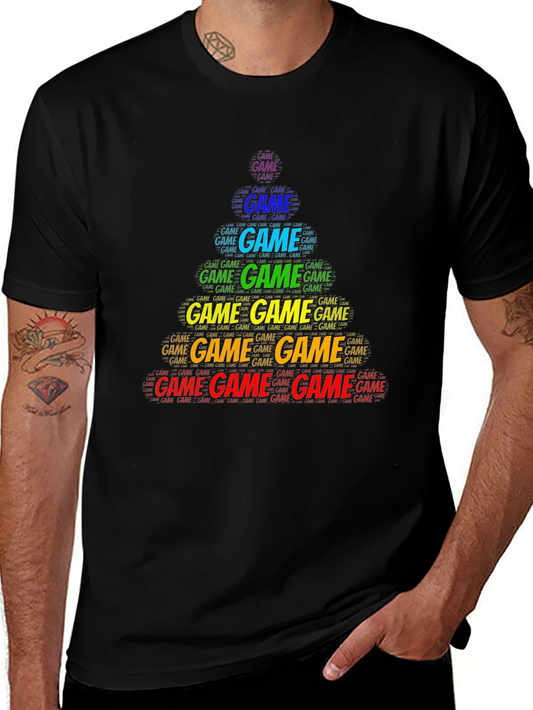 Game Word Art Black T-Shirt