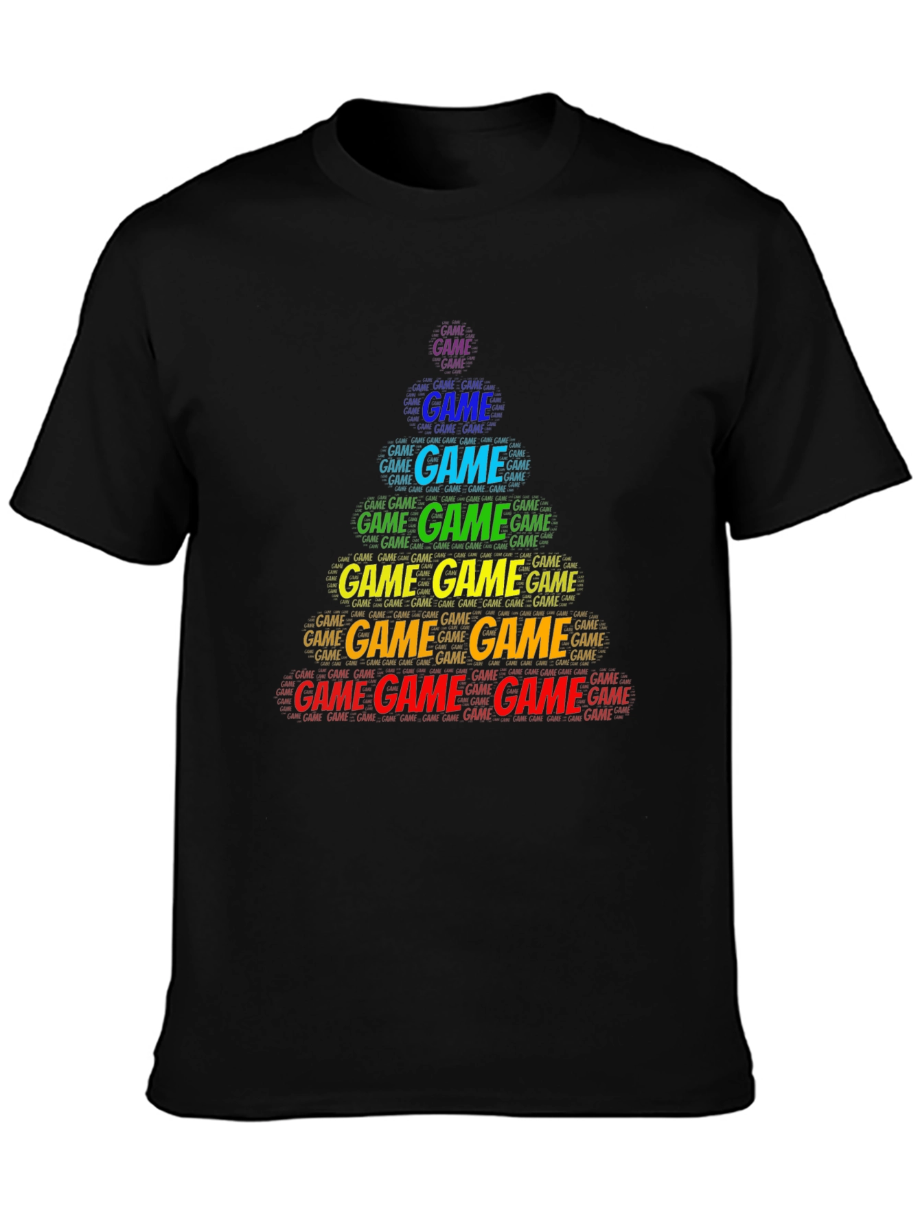 Game Word Art Black T-Shirt
