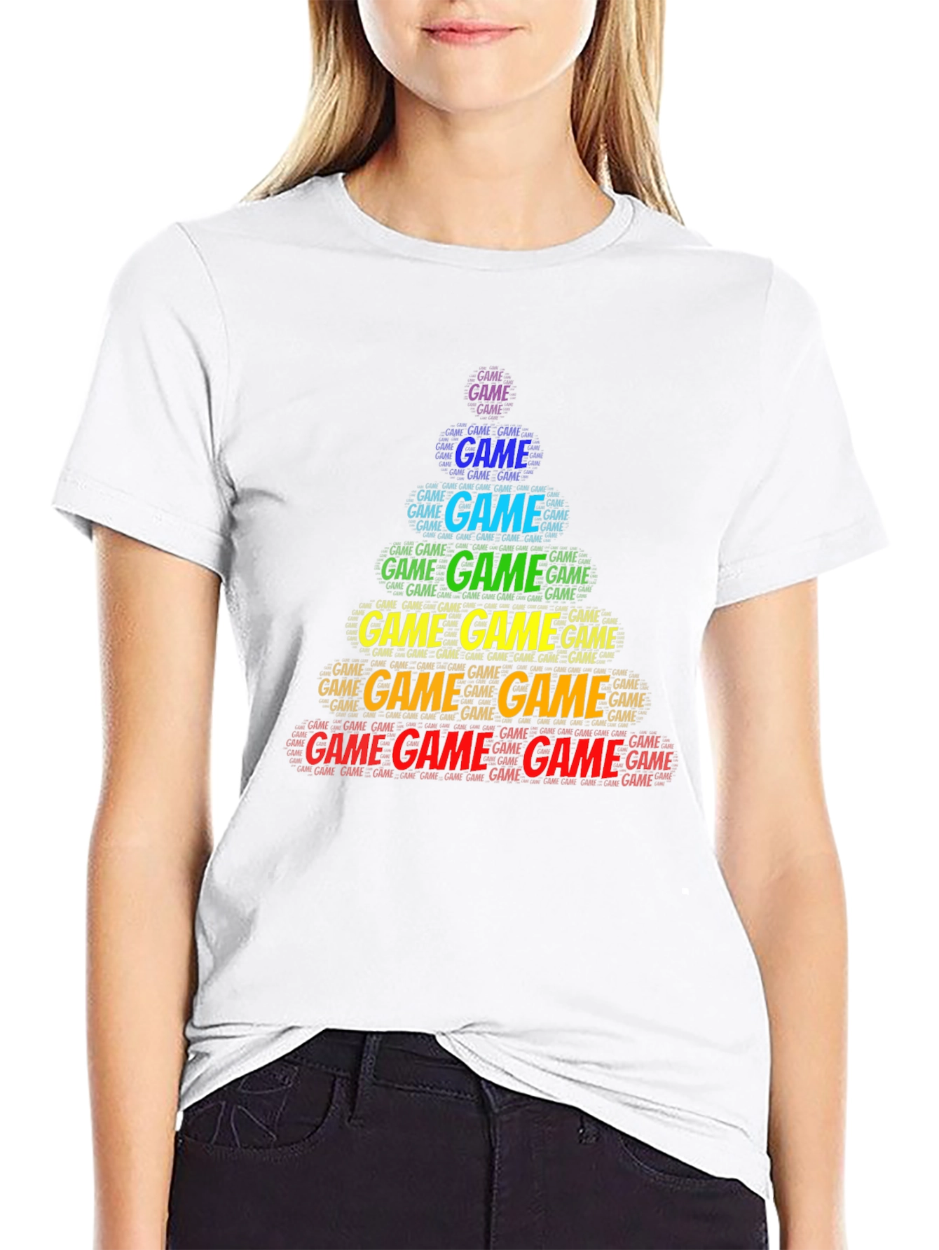 Game Word Art Black T-Shirt