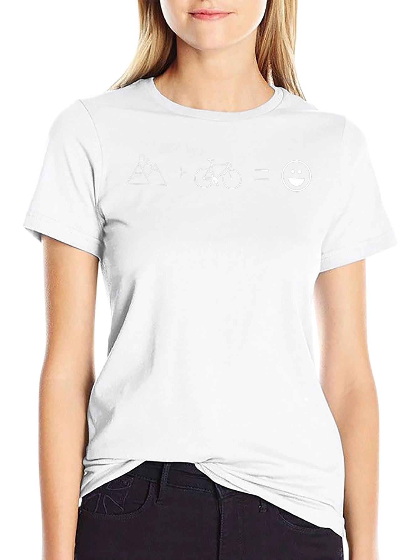 Mountains + Bike = Happy Face T-Shirt