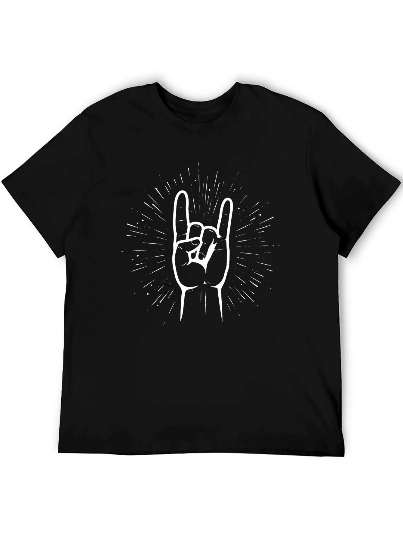 Rock On Graphic Tee - Black Cotton T-Shirt