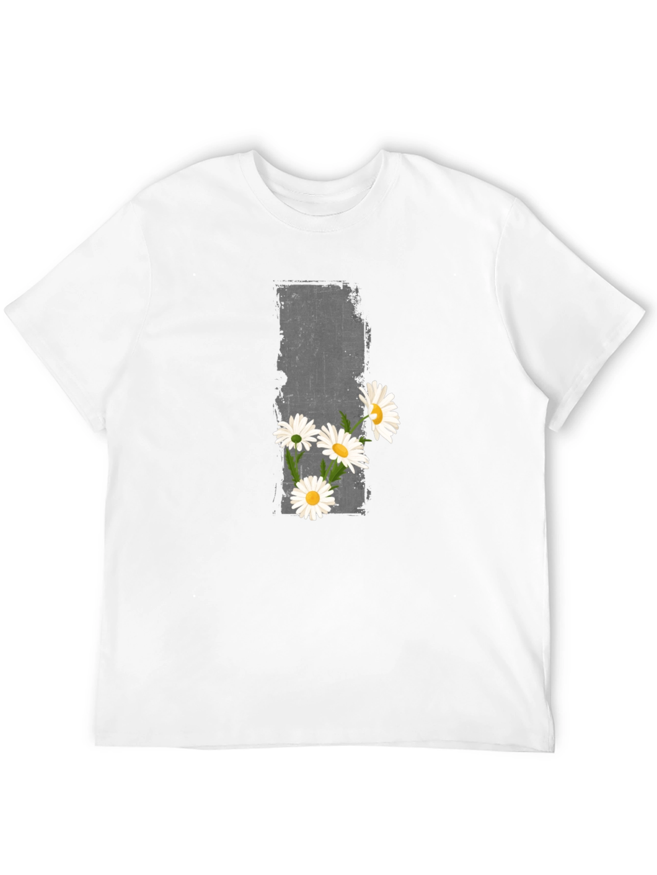 Daisy Graphic Print Black Crew Neck T-Shirt