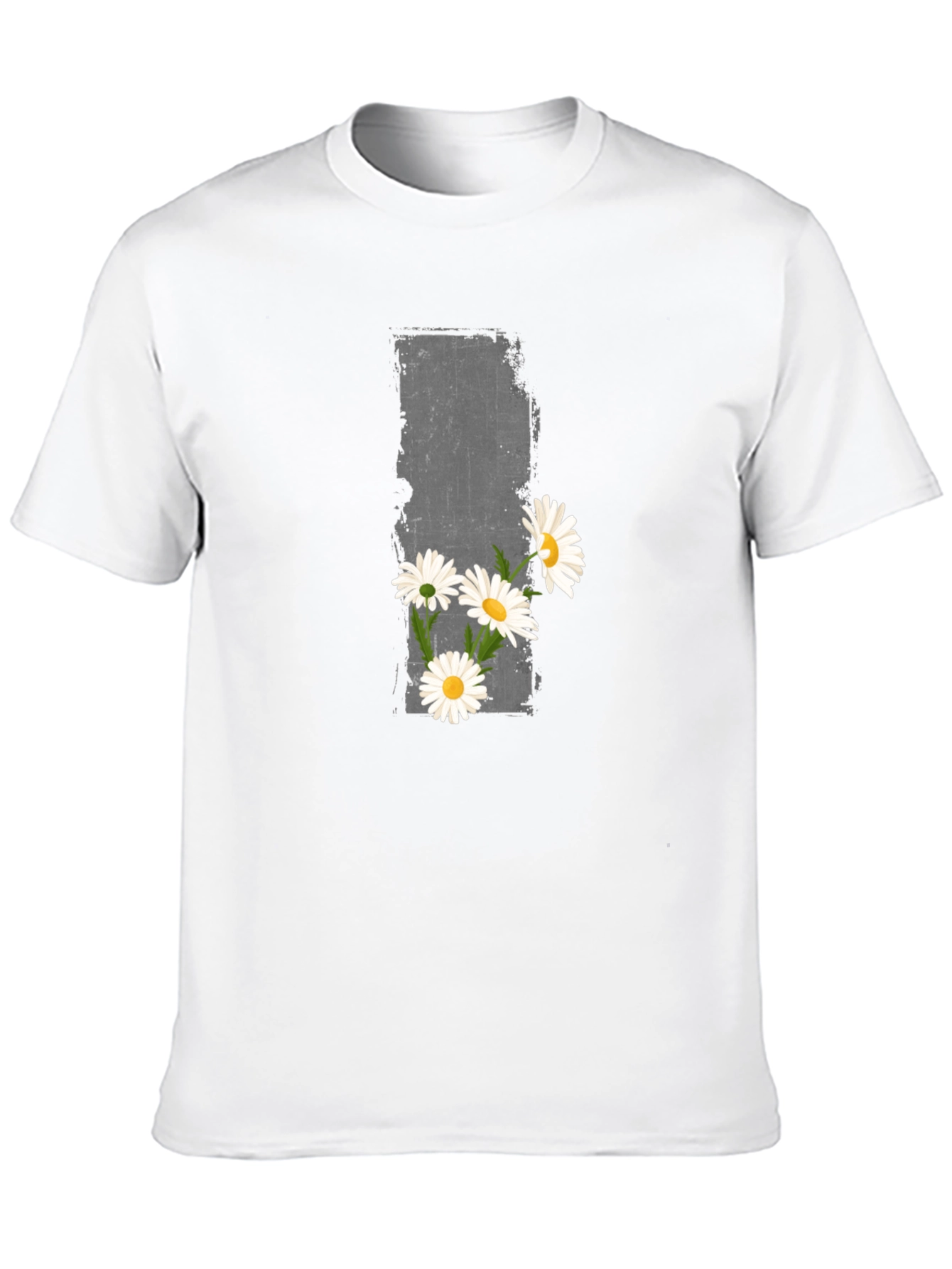 Daisy Graphic Print Black Crew Neck T-Shirt