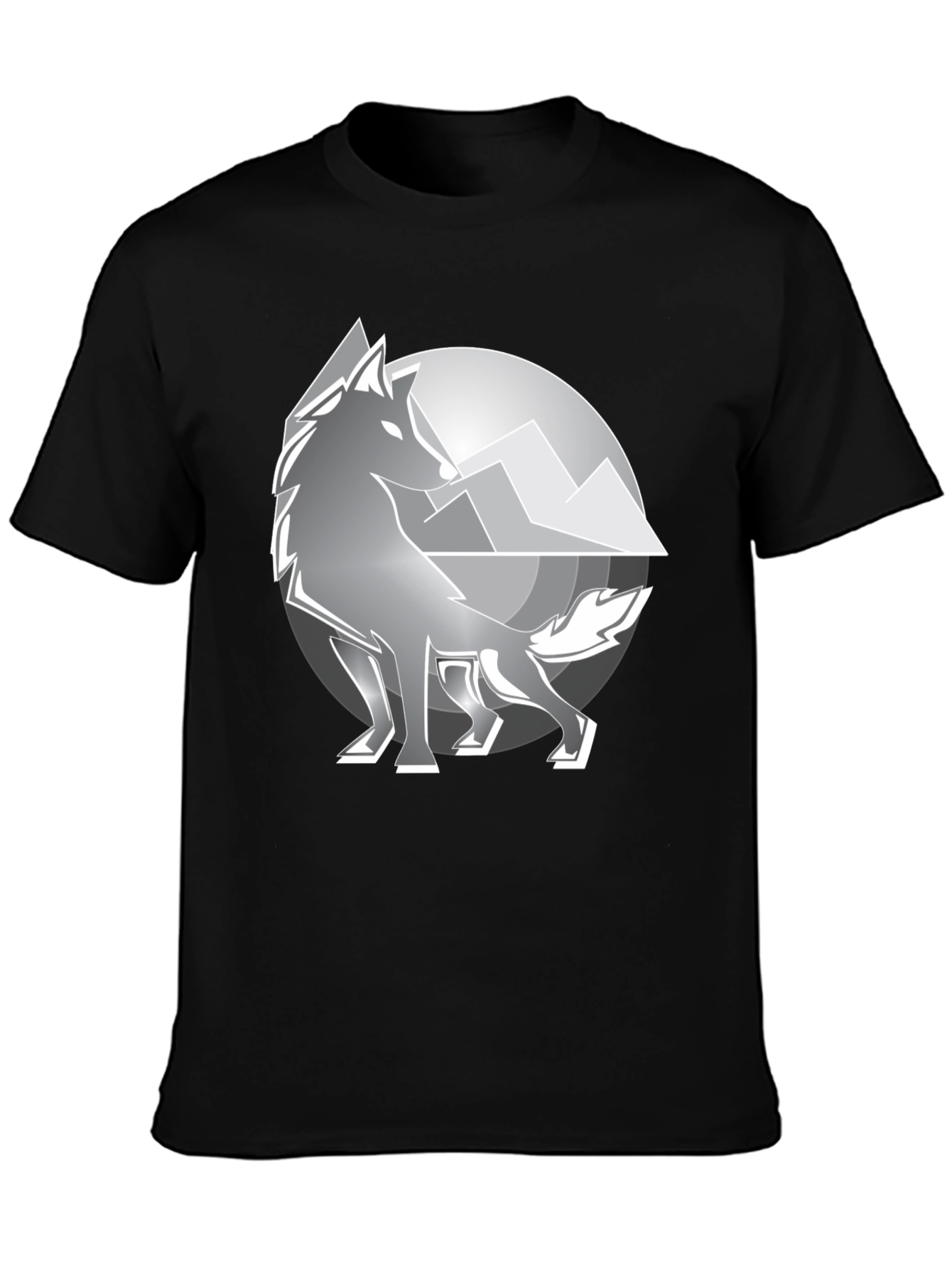 Wolf Mountain Graphic T-Shirt - Black